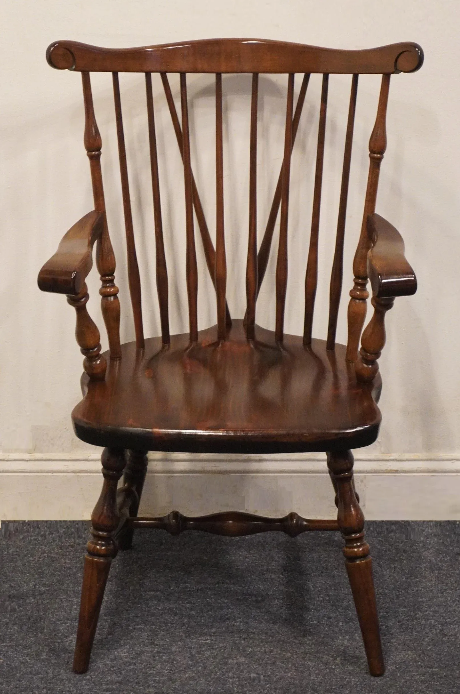 最後の値下げ■ETHAN ALLEN■2人　中古品 Ethan Allen Antiqued Pine Old Tavern Duxbury Fiddleback Dining Arm