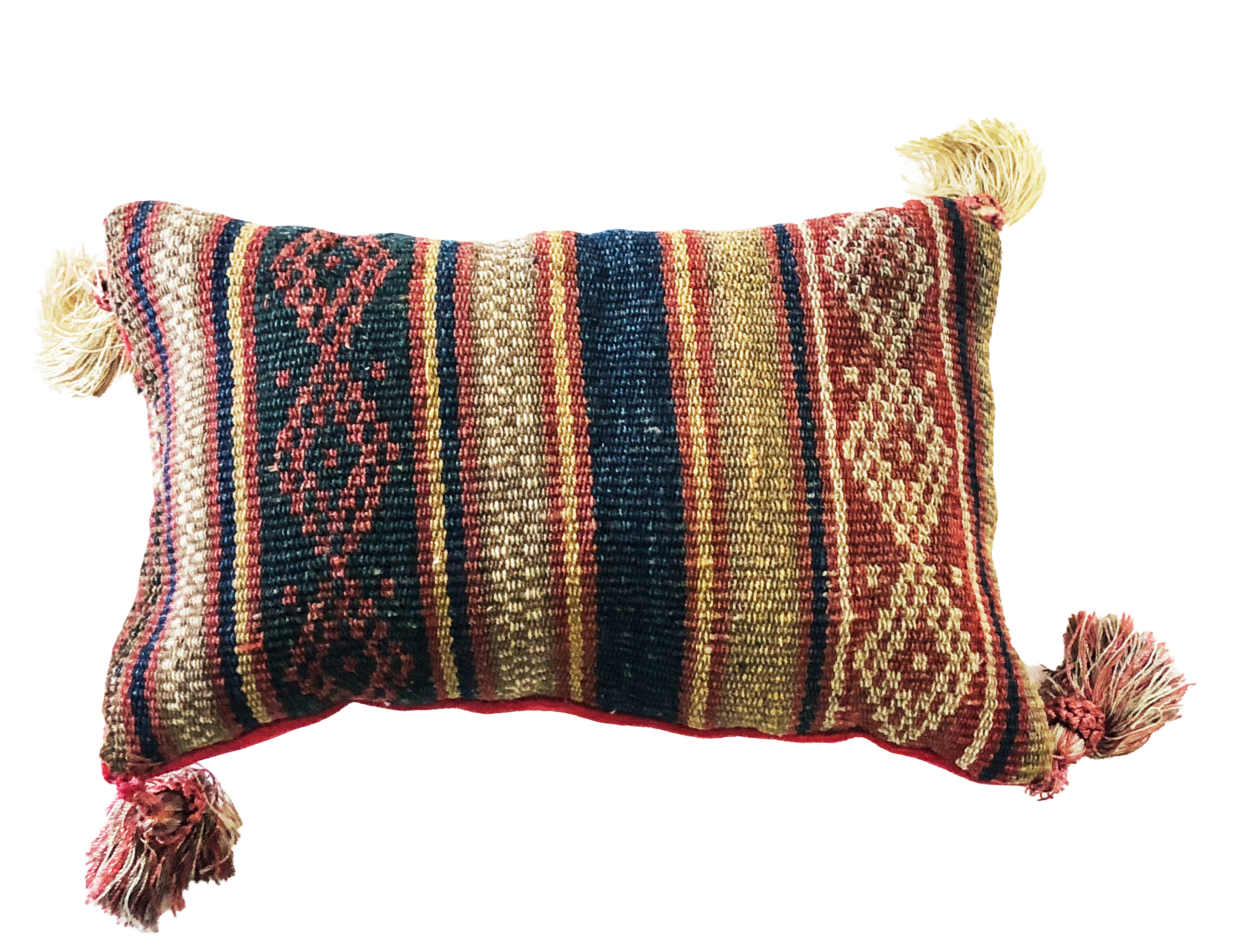 Neck Pillow W 19th Tribal Caucasian Jajin Fragment 10 By 6 5