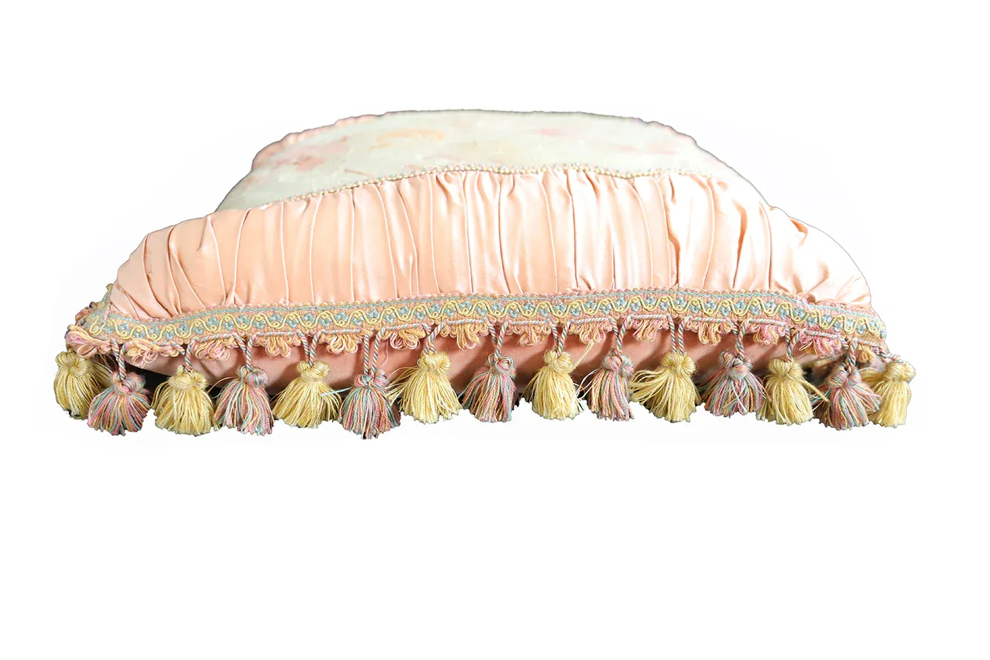 Lacrauds Freshwater Crab, Sumatra, 1887, PaperPink and Cream French Aubusson Pillow