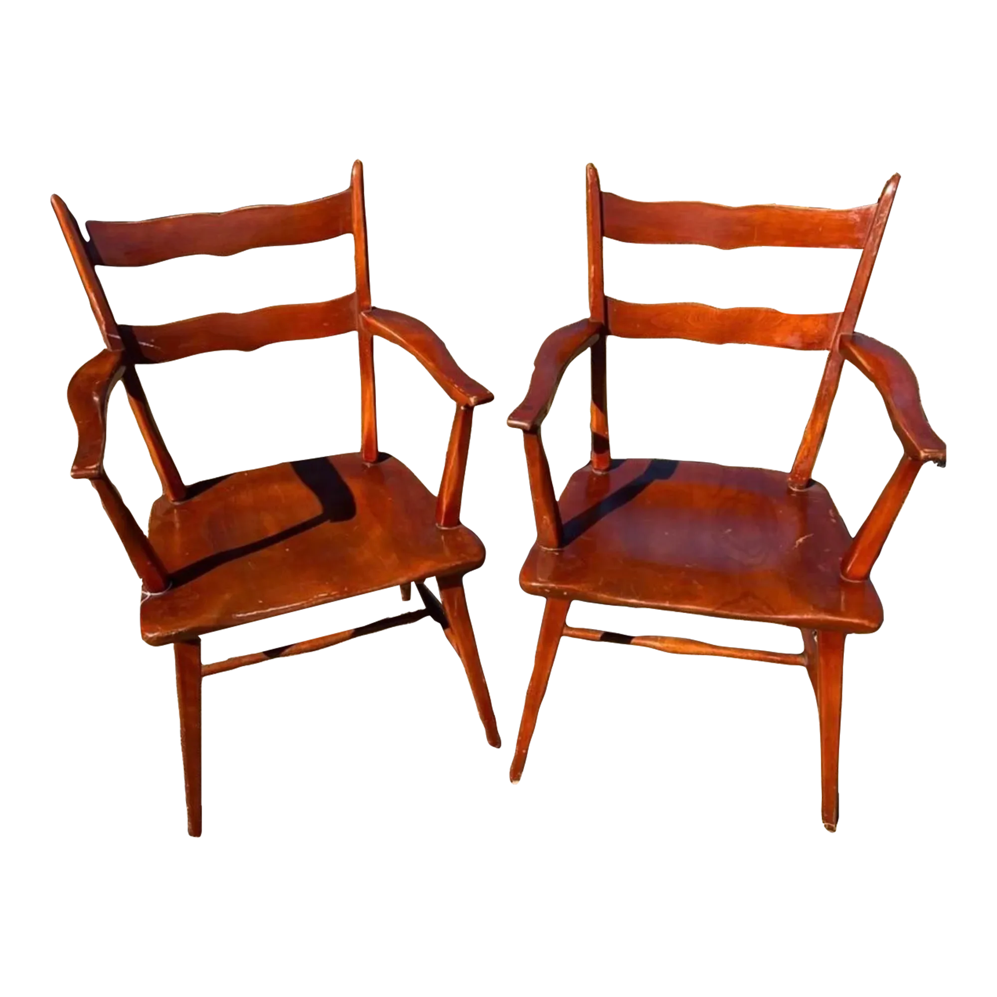 1940s Vintage Cushman Colonia Ladder Back Chairs - a Pair