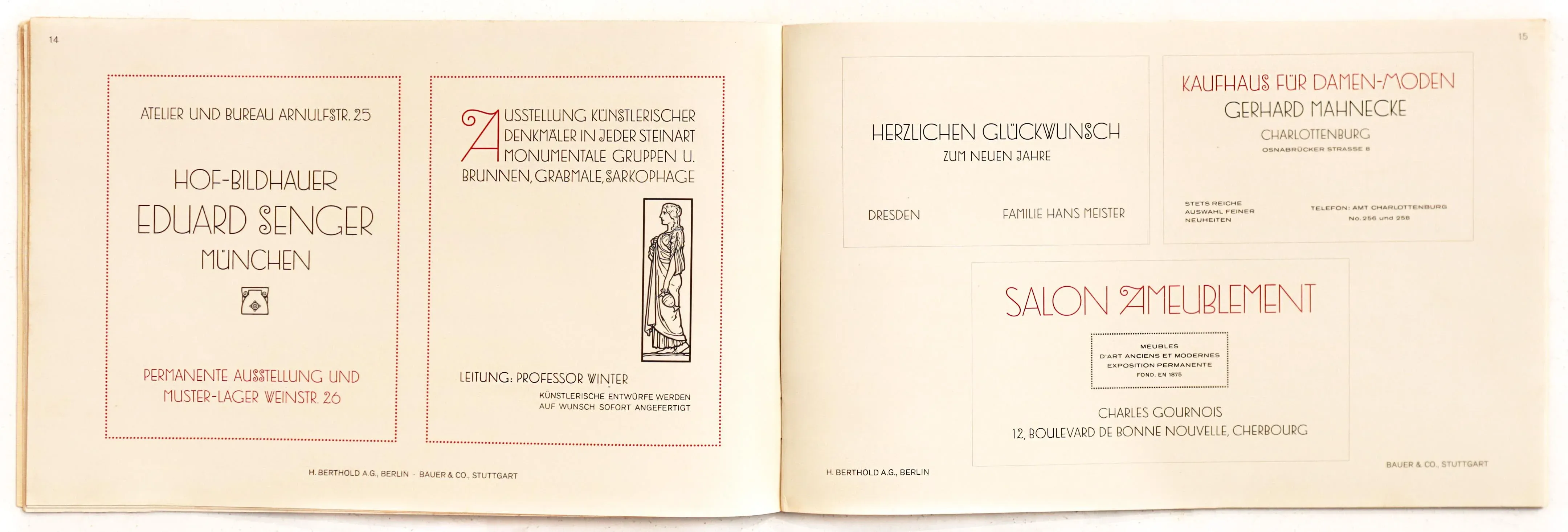 1912 Typography Specimen Book - Wiener Grotesk - H. Berthold Akt.-Ges., Berlin Sw29, Bauer & Co., Stuttgart