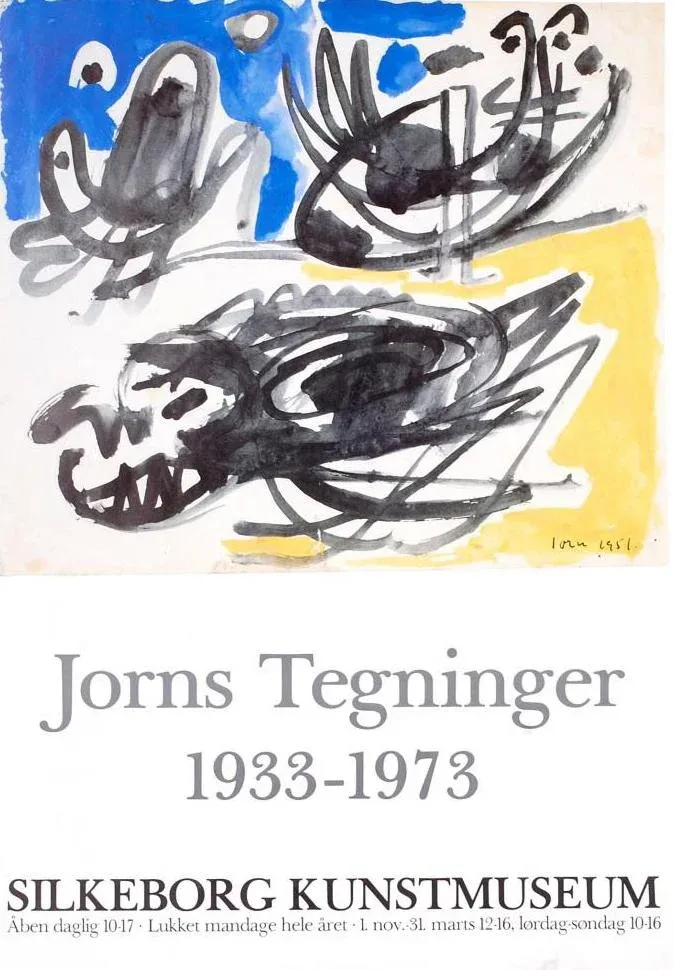 Jorns Tegninger 1933-1973 Silkeborg Kunstmuseum Poster, 20th Century