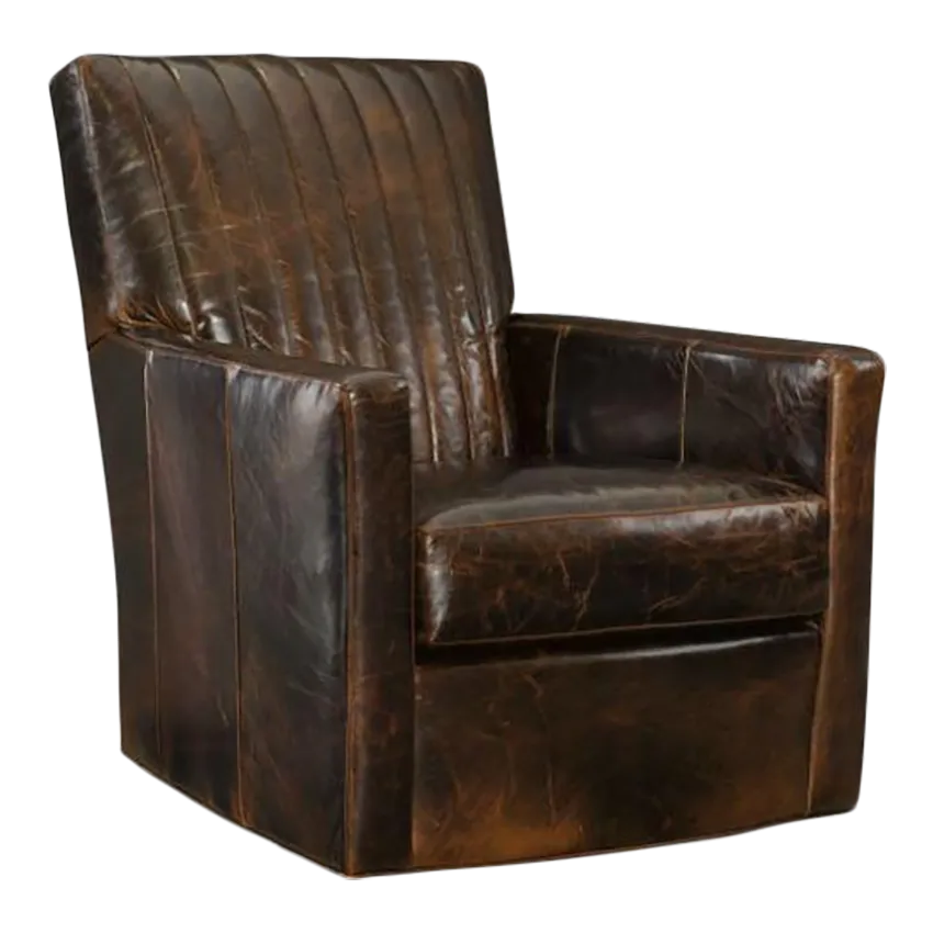 Cr Laine Malcolm Leather Swivel Chair Chairish