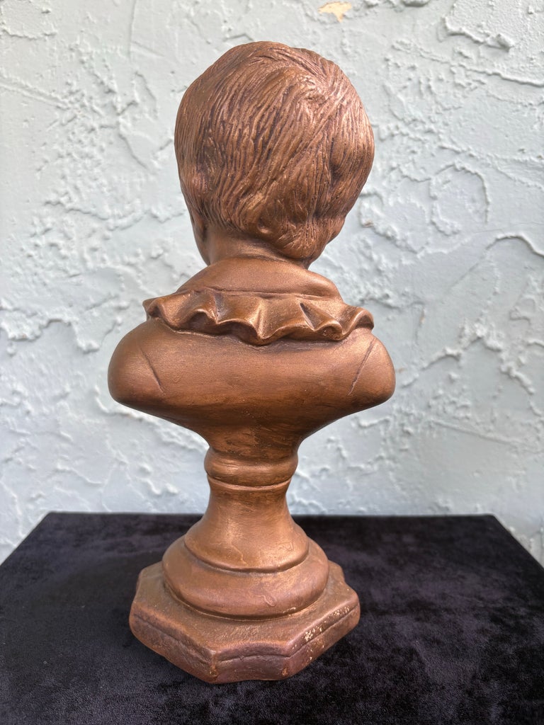 Vintage Pair of Classical Child Busts on Pedestals – Boy & Girl 