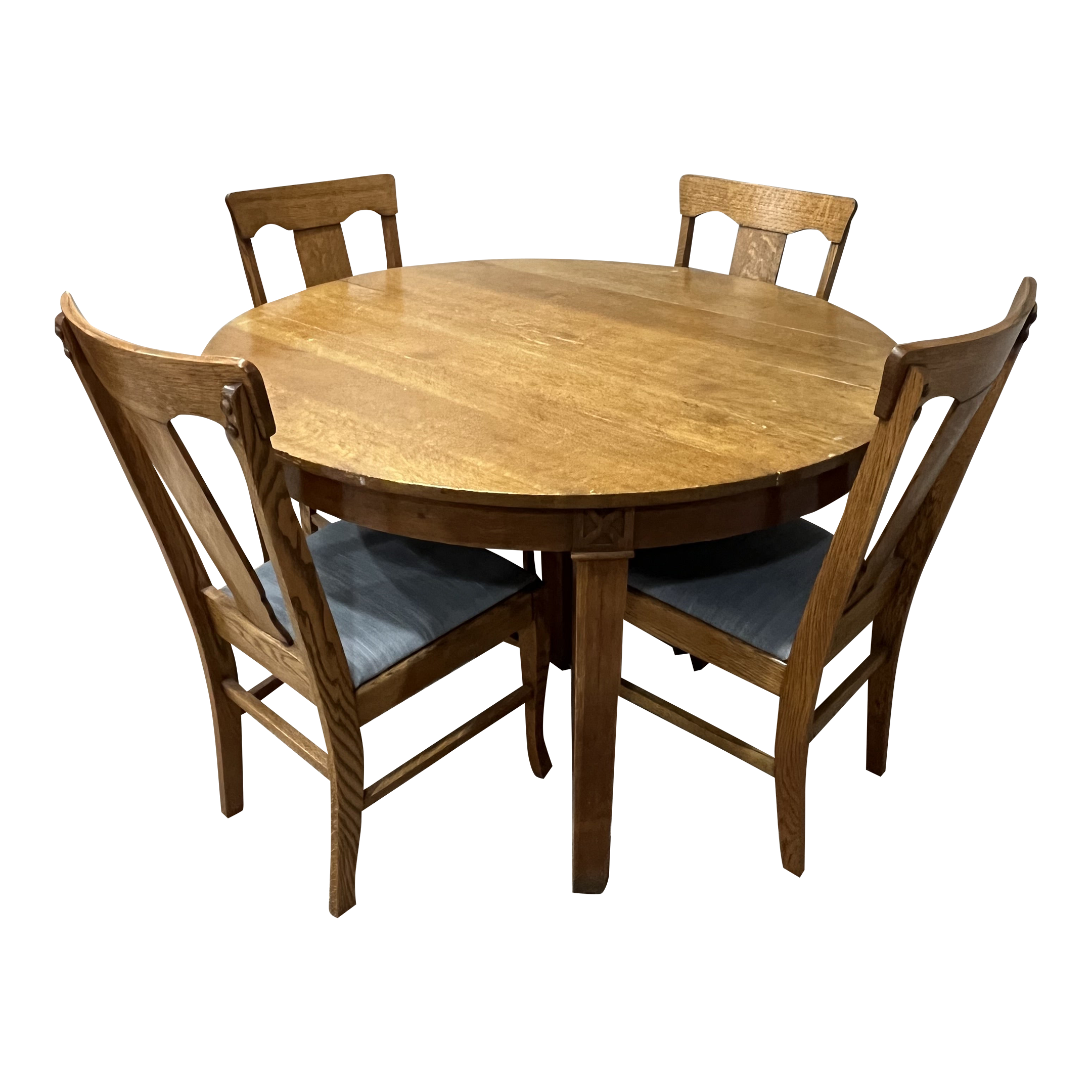 Vintage oak dining table and chairs sale