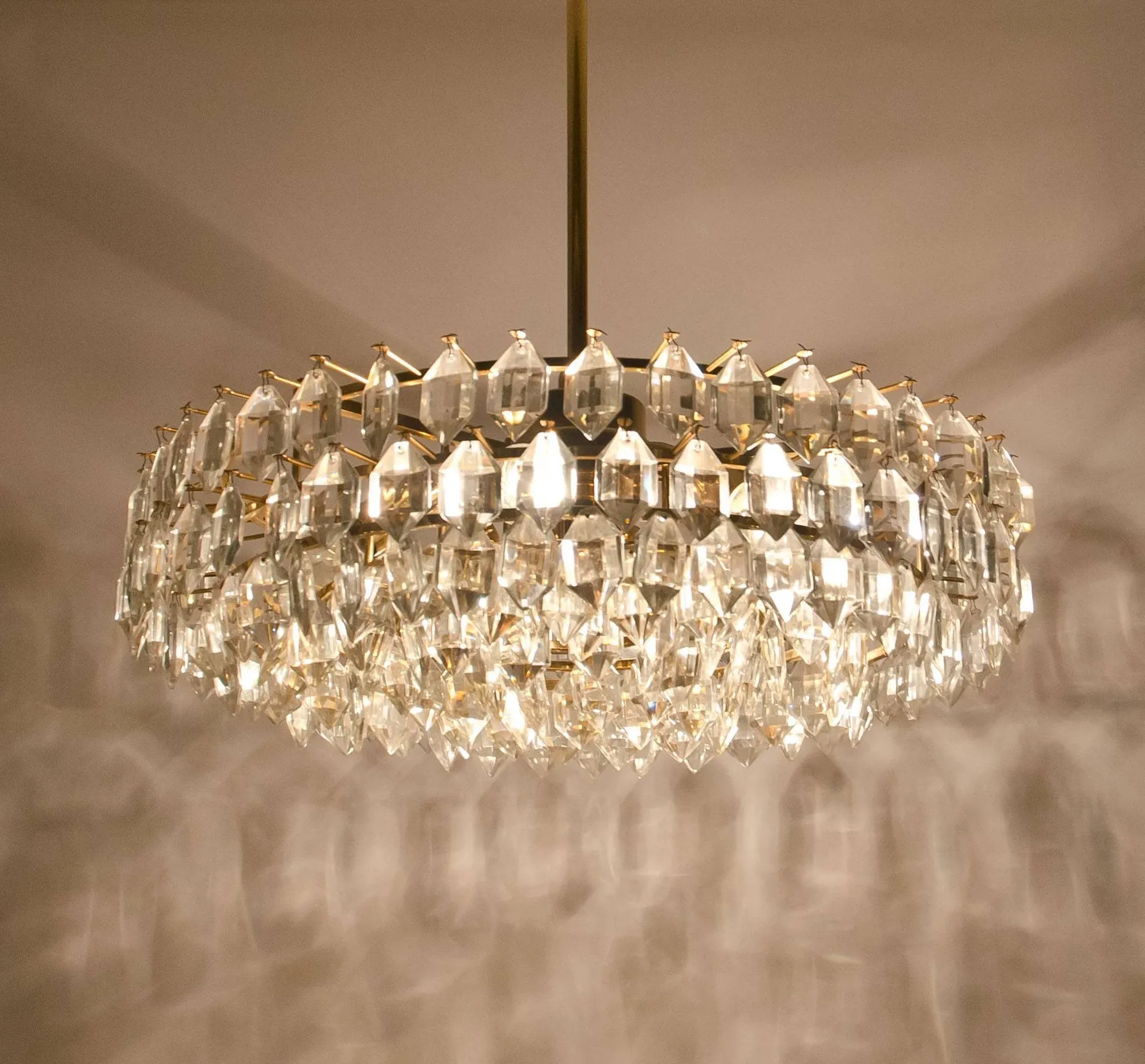 Large Crystal Glass Chandelier from Bakalowis & Sons, , Austria, 1950s