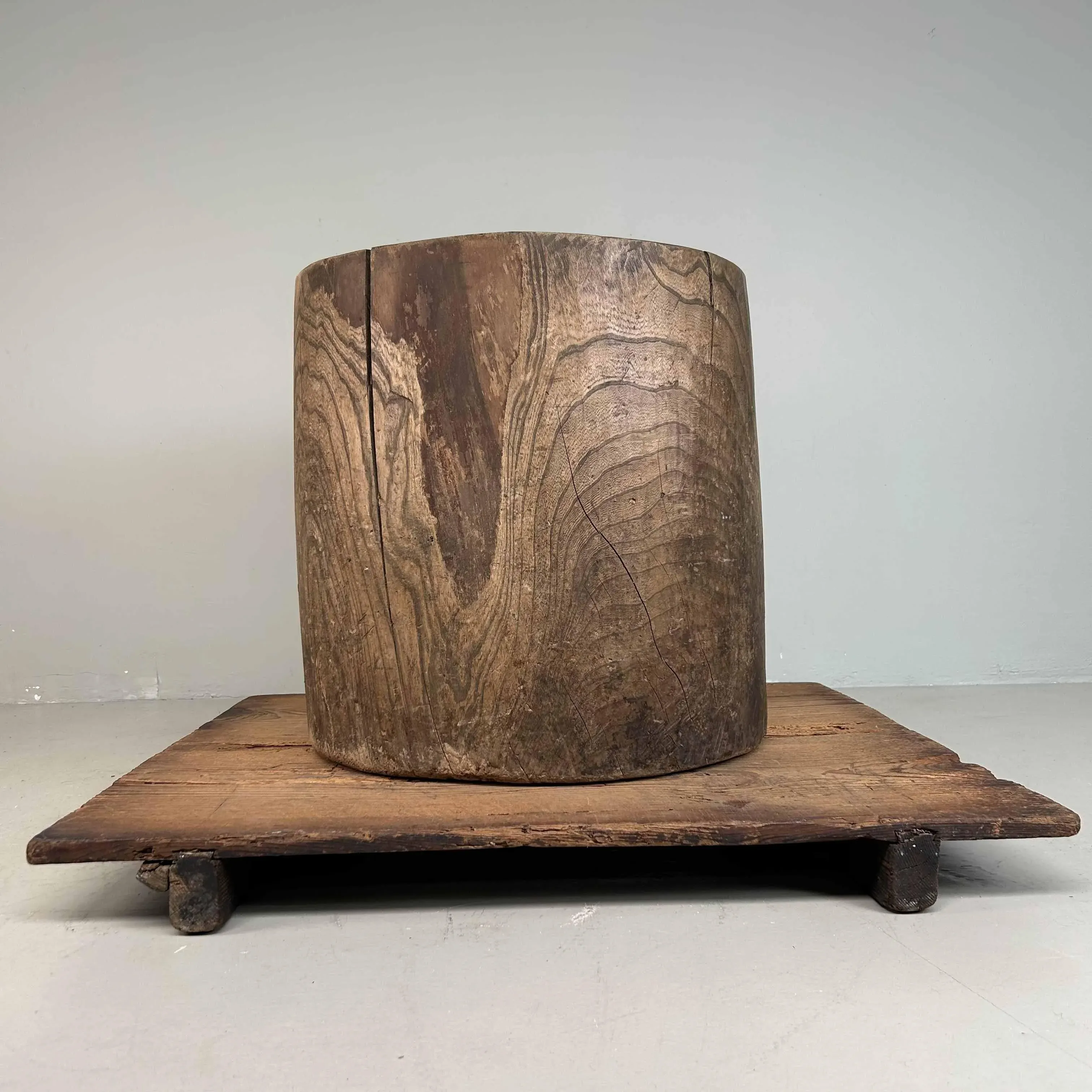 Late Meiji Period Japanese Mochi-Tsuki Usu Rice Mortar, 1890s