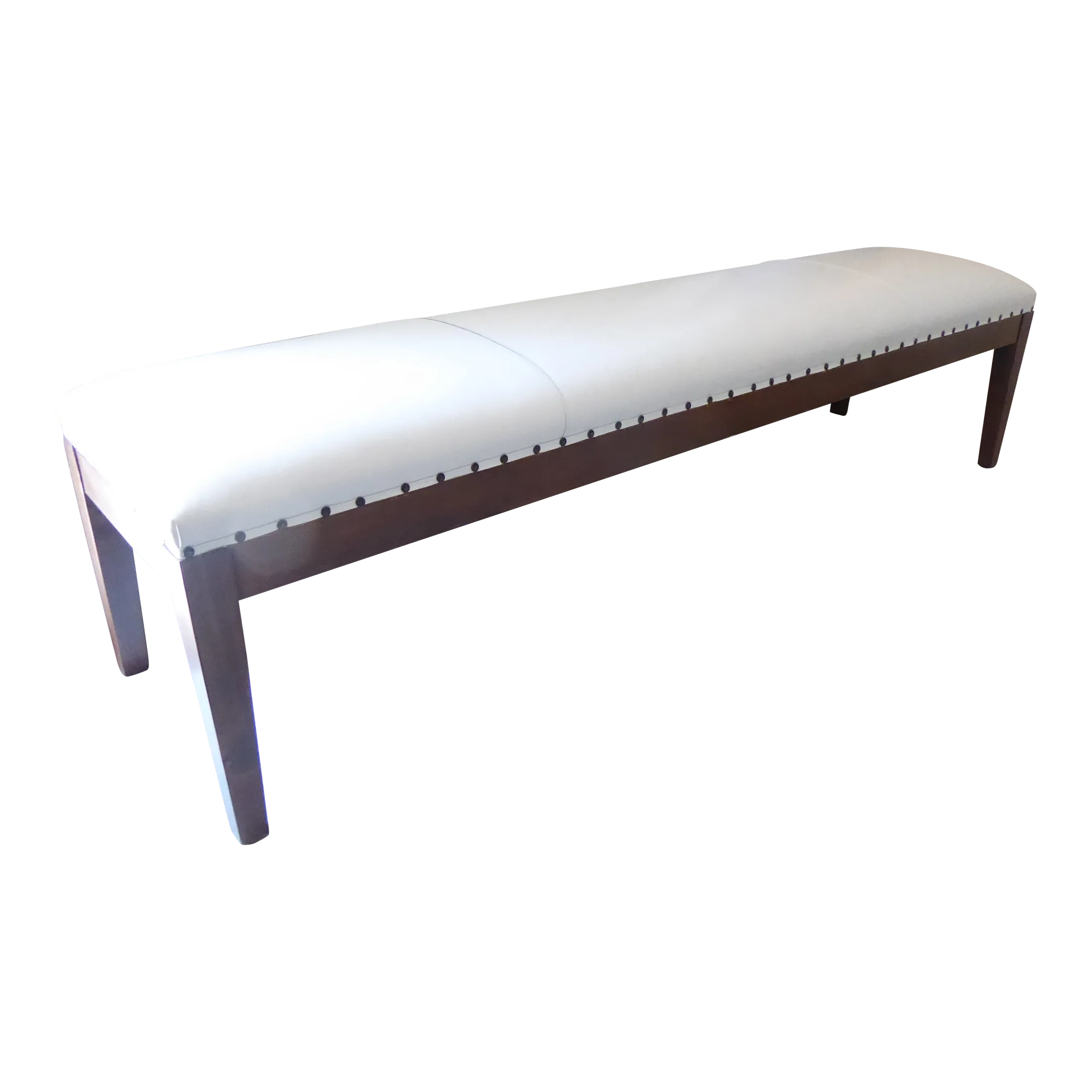 Antique French Oak White Leather Upholstered Bench Chairish
