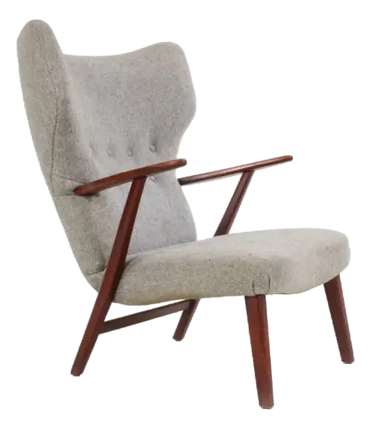 Original Danish 1950s Lounge Chair in the Style of Madsen and Schubell