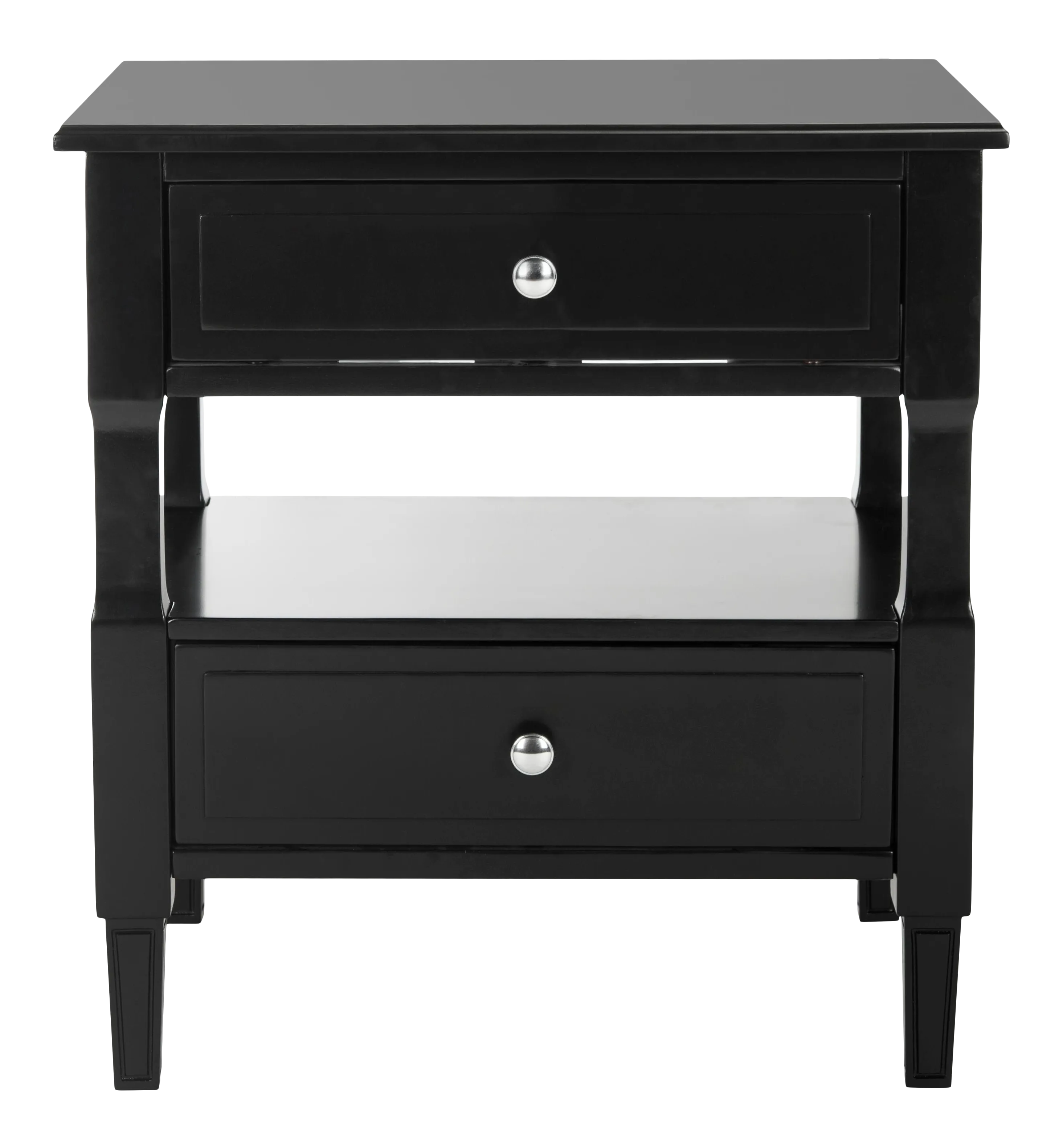 Two Drawer Nightstand in Black Chairish