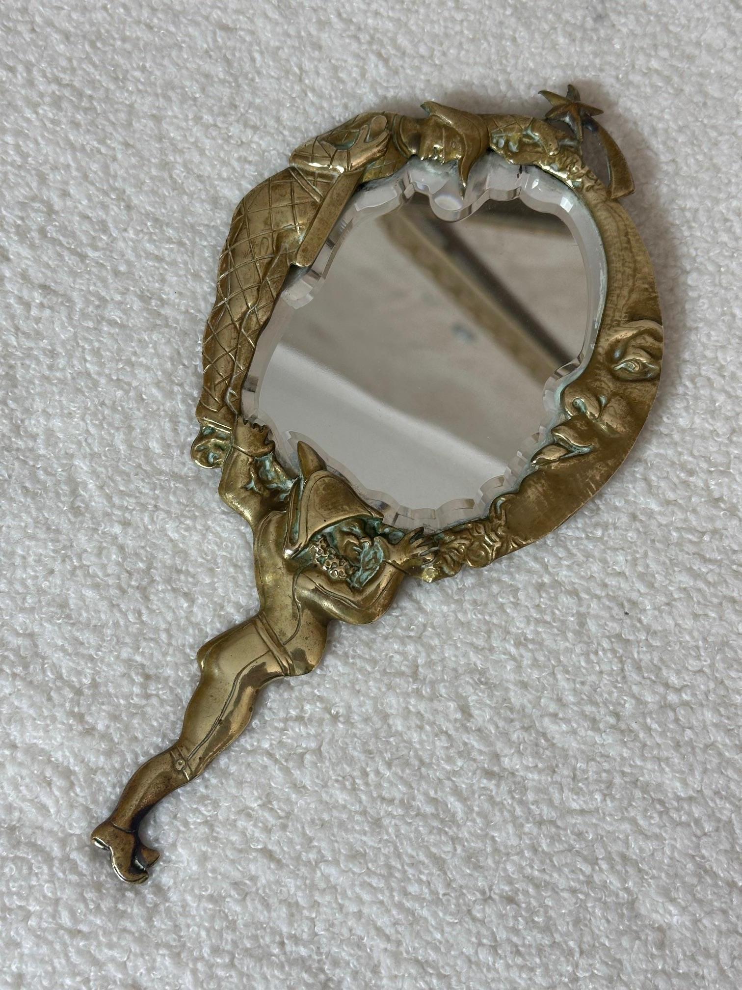 Napoleon III Hand Mirror in Bronze