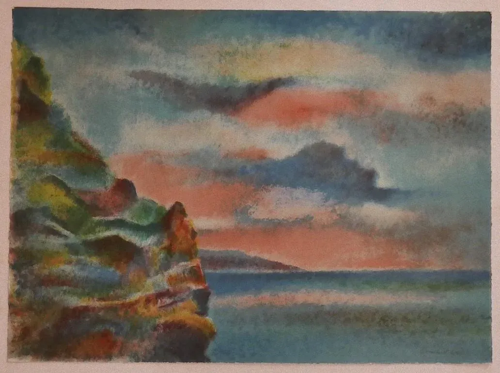 Giovanni Omiccioli - Landscape - Original Lithograph on Cardboard - 1971