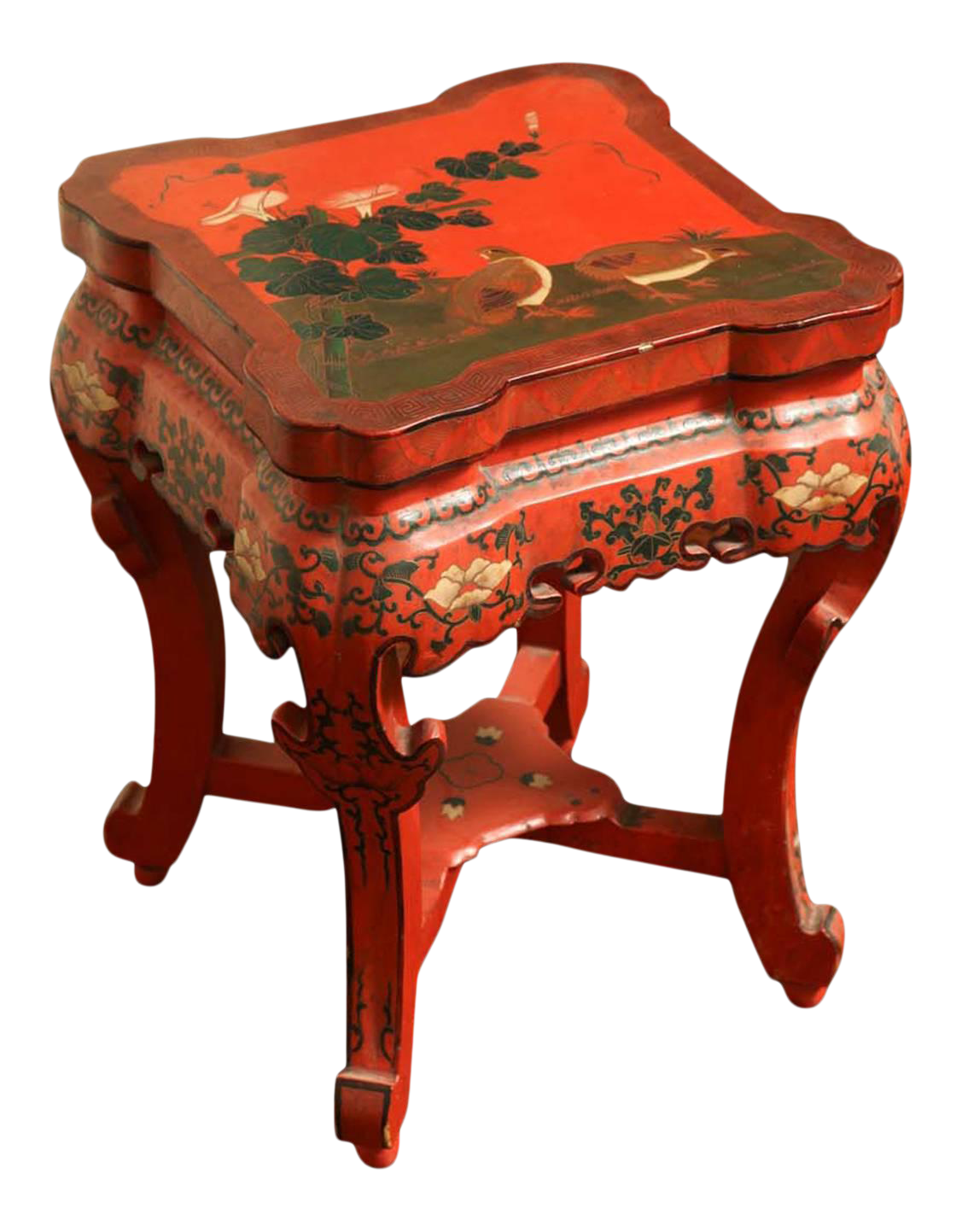 Chinese Red Lacquer Stand Chairish