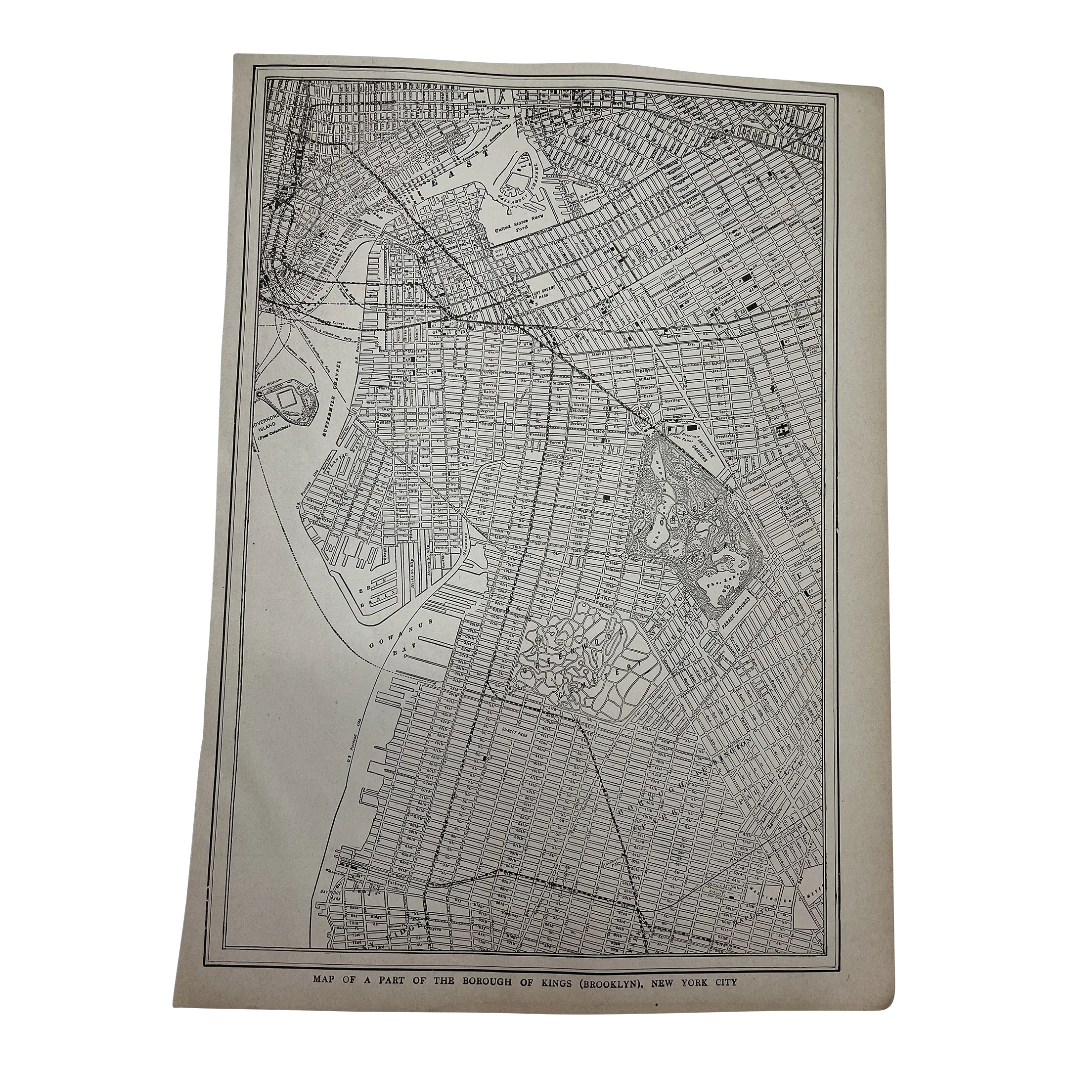 Antique 1920s Brooklyn New York City Map