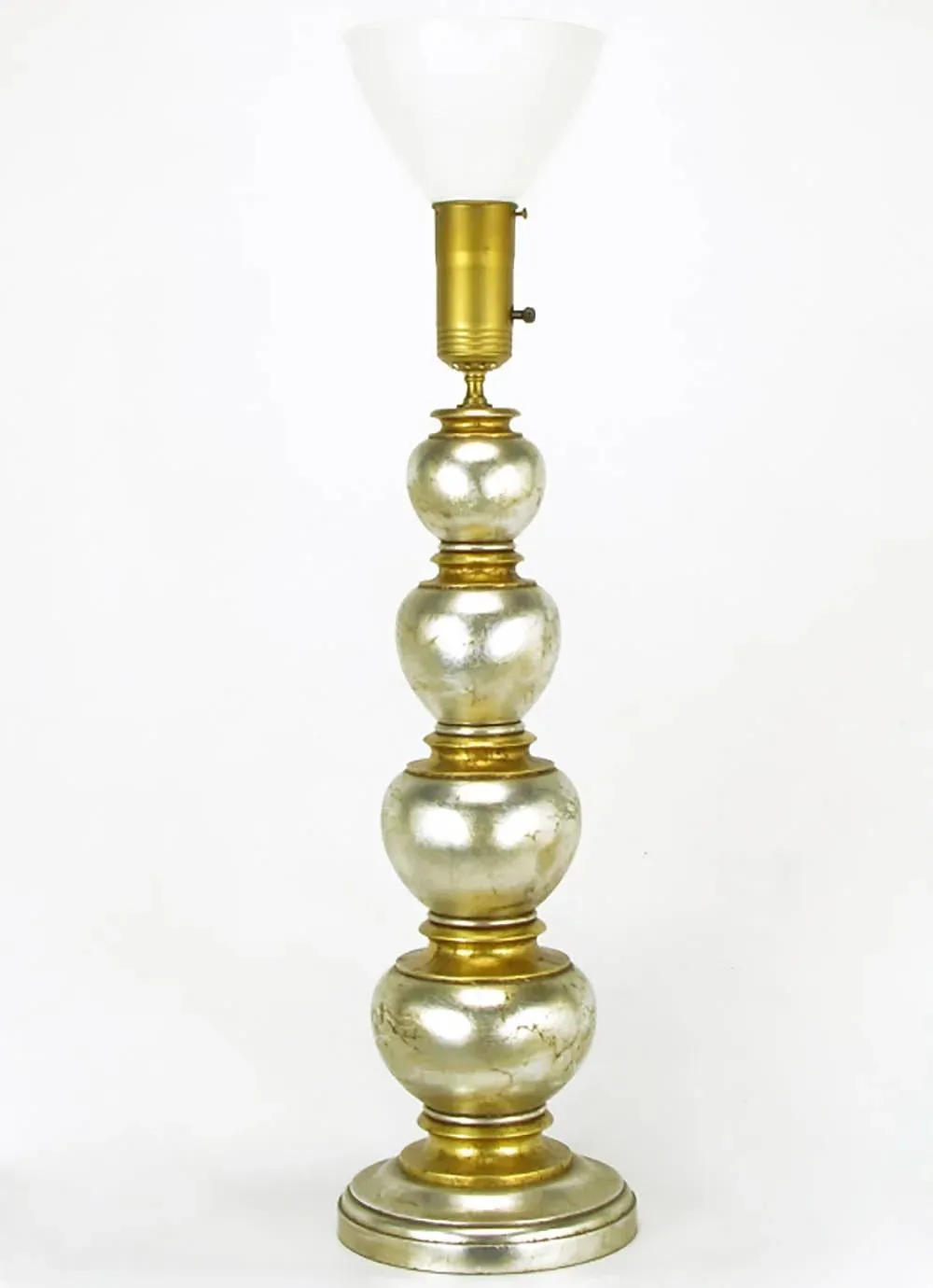 Frederick Cooper Silver and Gold Leaf Stacked Ball Table