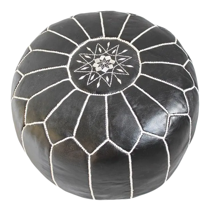 Moroccan Leather Ottoman Cover Chairish