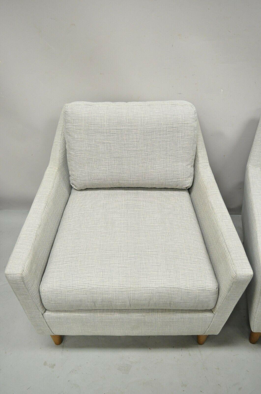 West Elm Everett Chair Gray Upholstered Club Lounge Arm Chair a