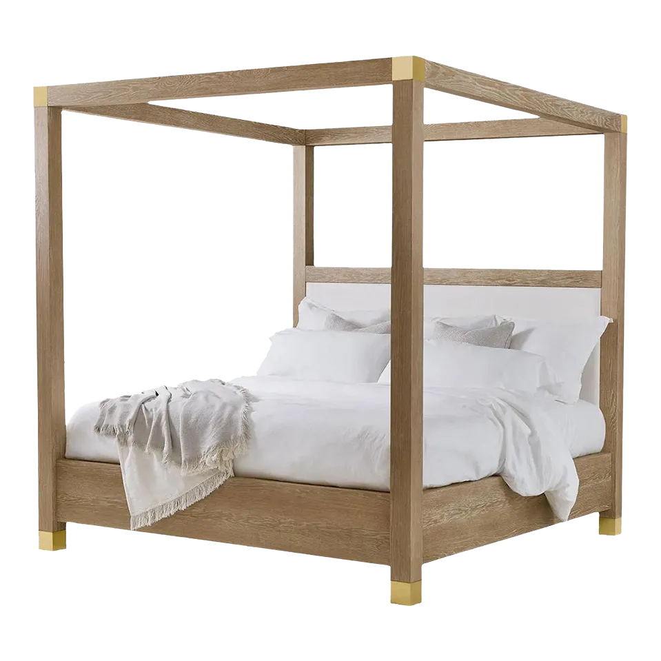 Light Oak Canopy Bed Us King Chairish