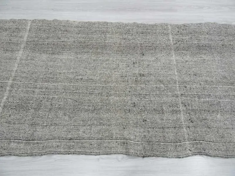 Vintage Gray Kilim Runner Rug - 3\'10\