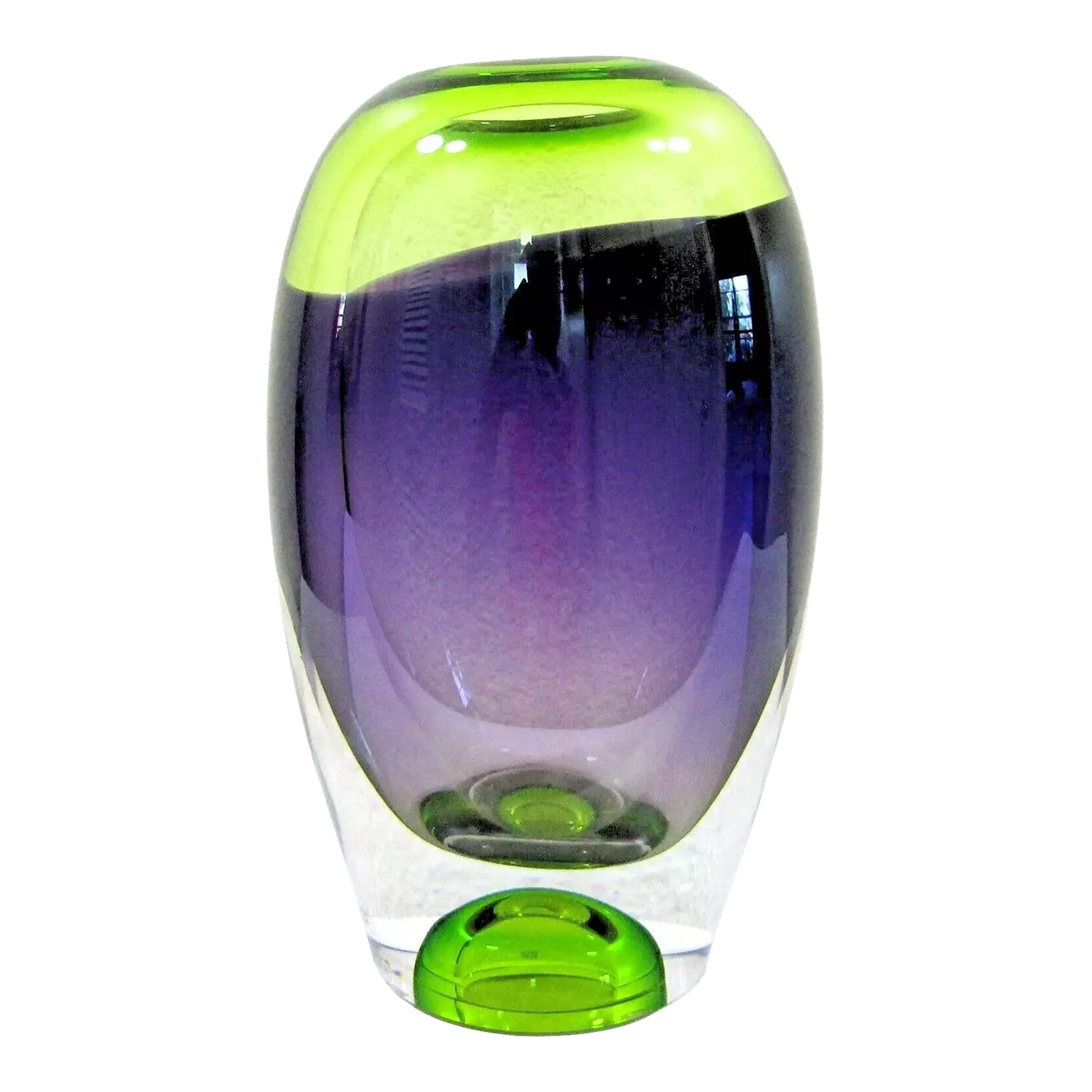 Signed Göran Wärff Vision Vase Purple/Green by Kosta Boda