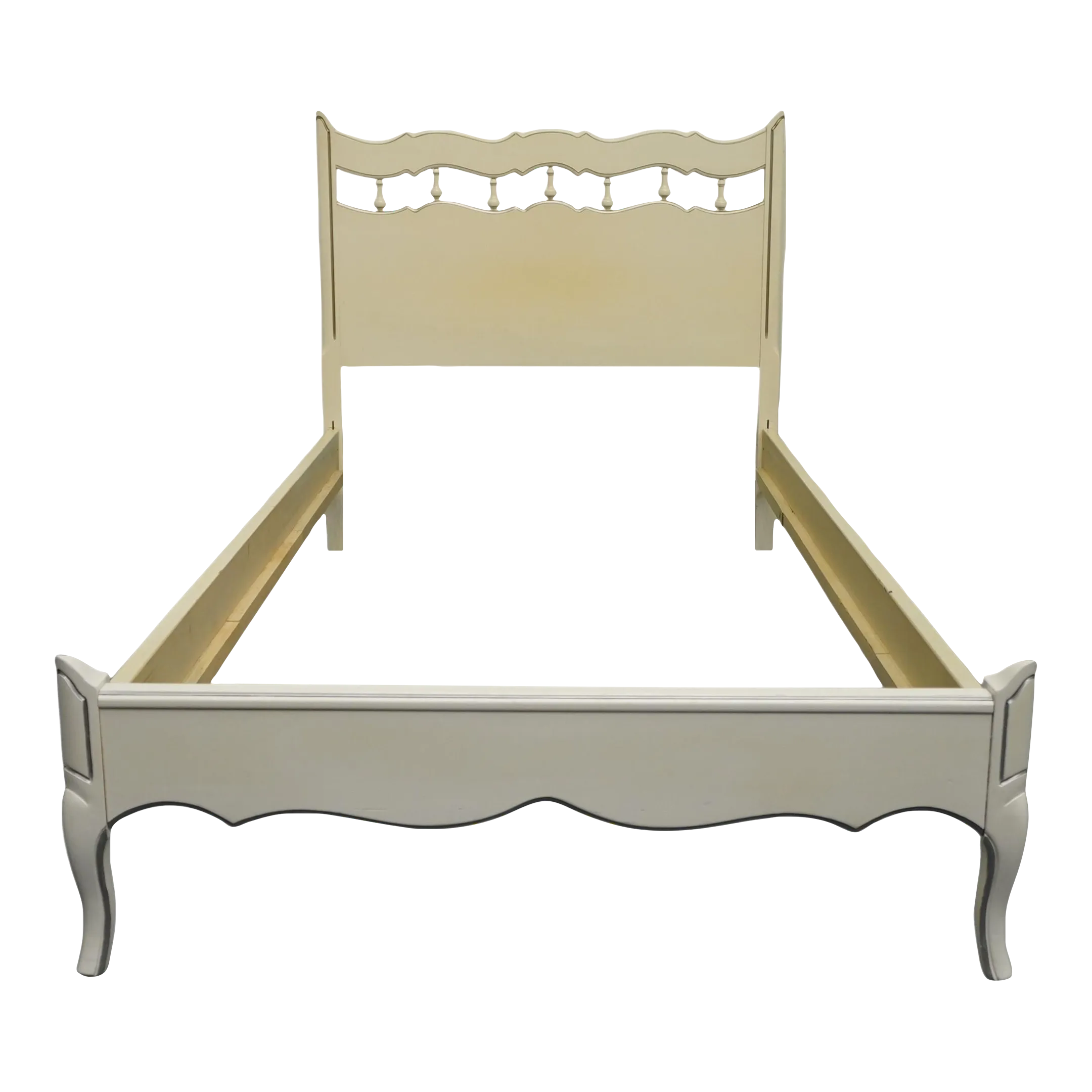 Thomasville Furniture Cream / Off White Painted French Provincial Twin