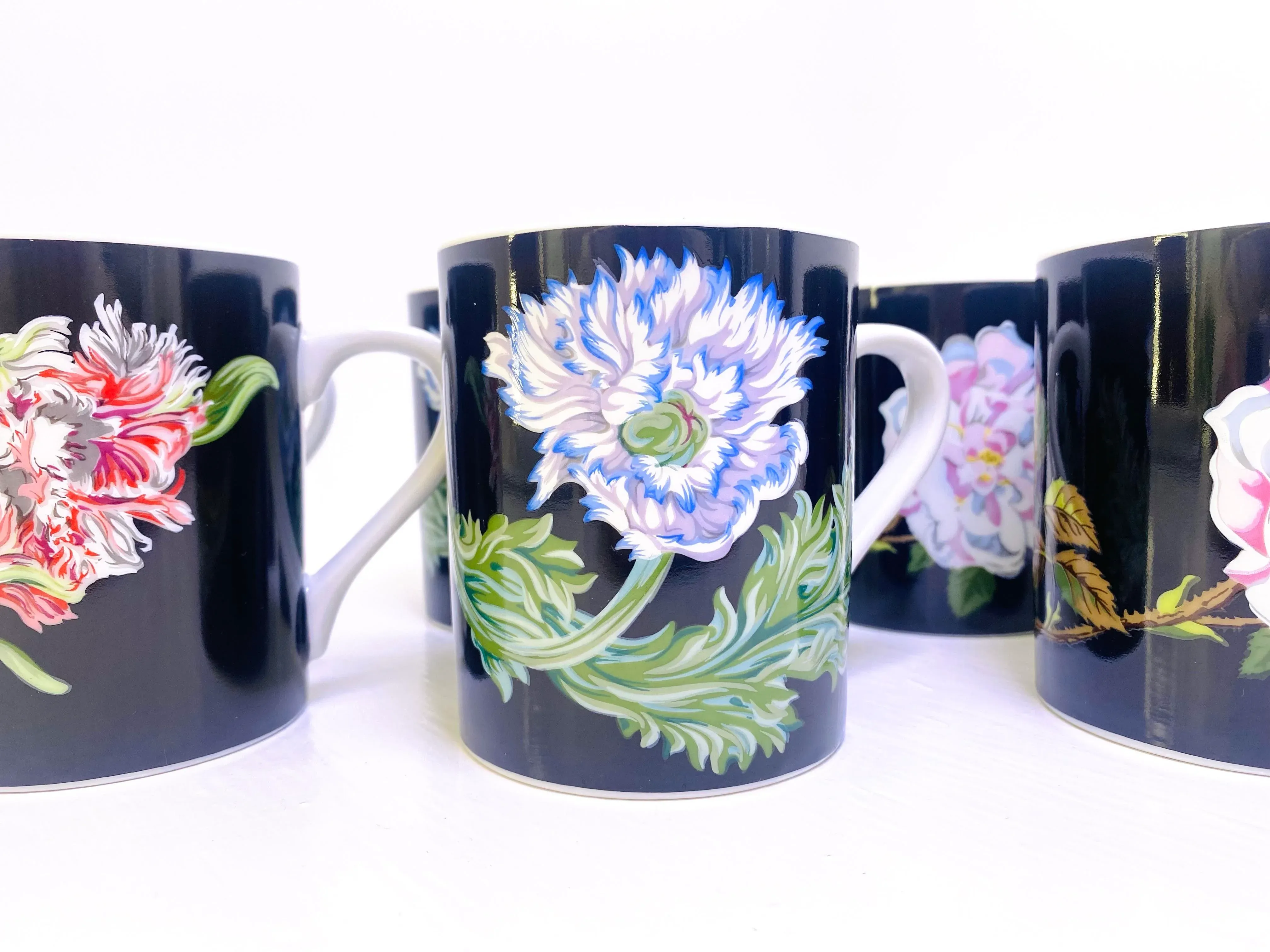 Mrs. Delaney's Flowers Mugs by Tiffany & Co. Set of 8 | Chairish