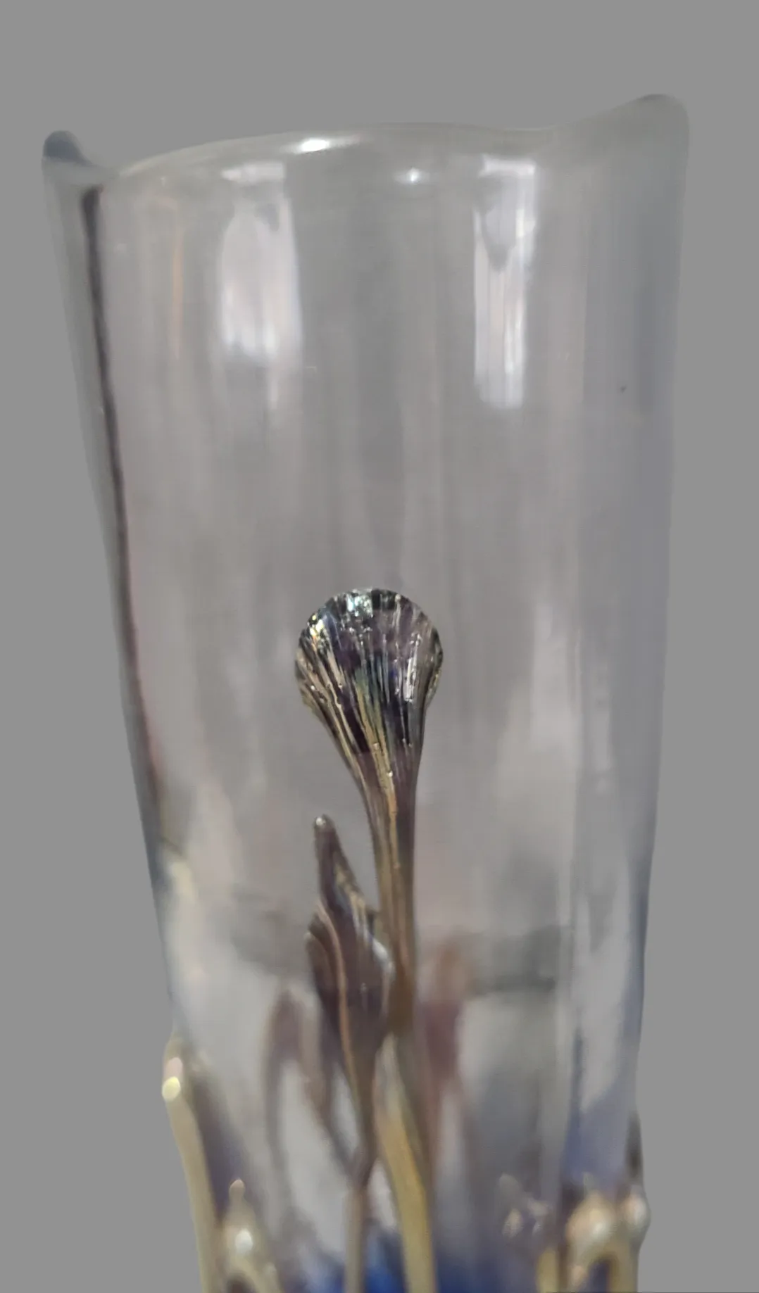 Mid 20th Century Bohemian Modern Studio Art Glass Tube Vase
