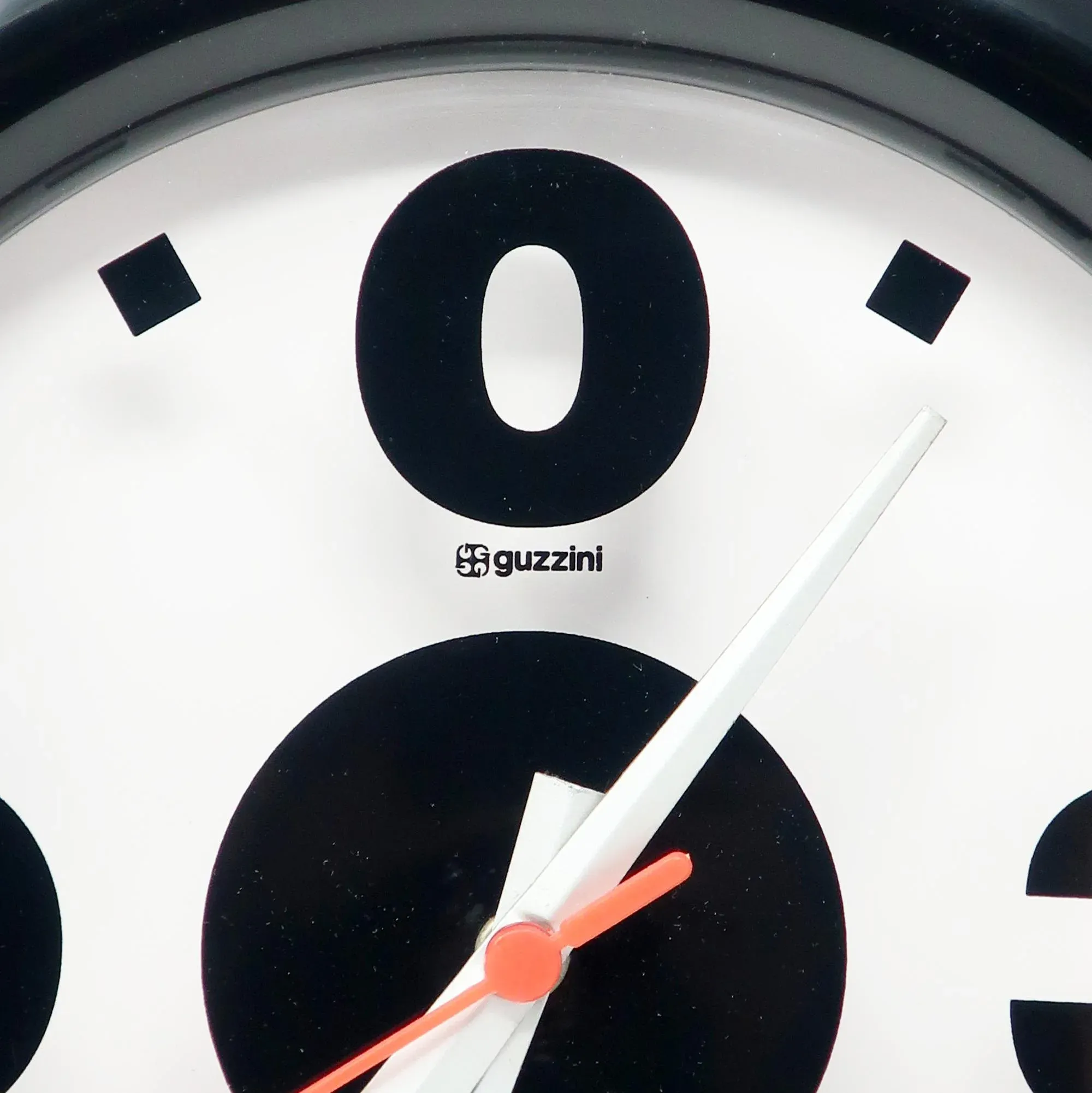 1980s Black Wall Clock by Studio Stg for Guzzini | Chairish