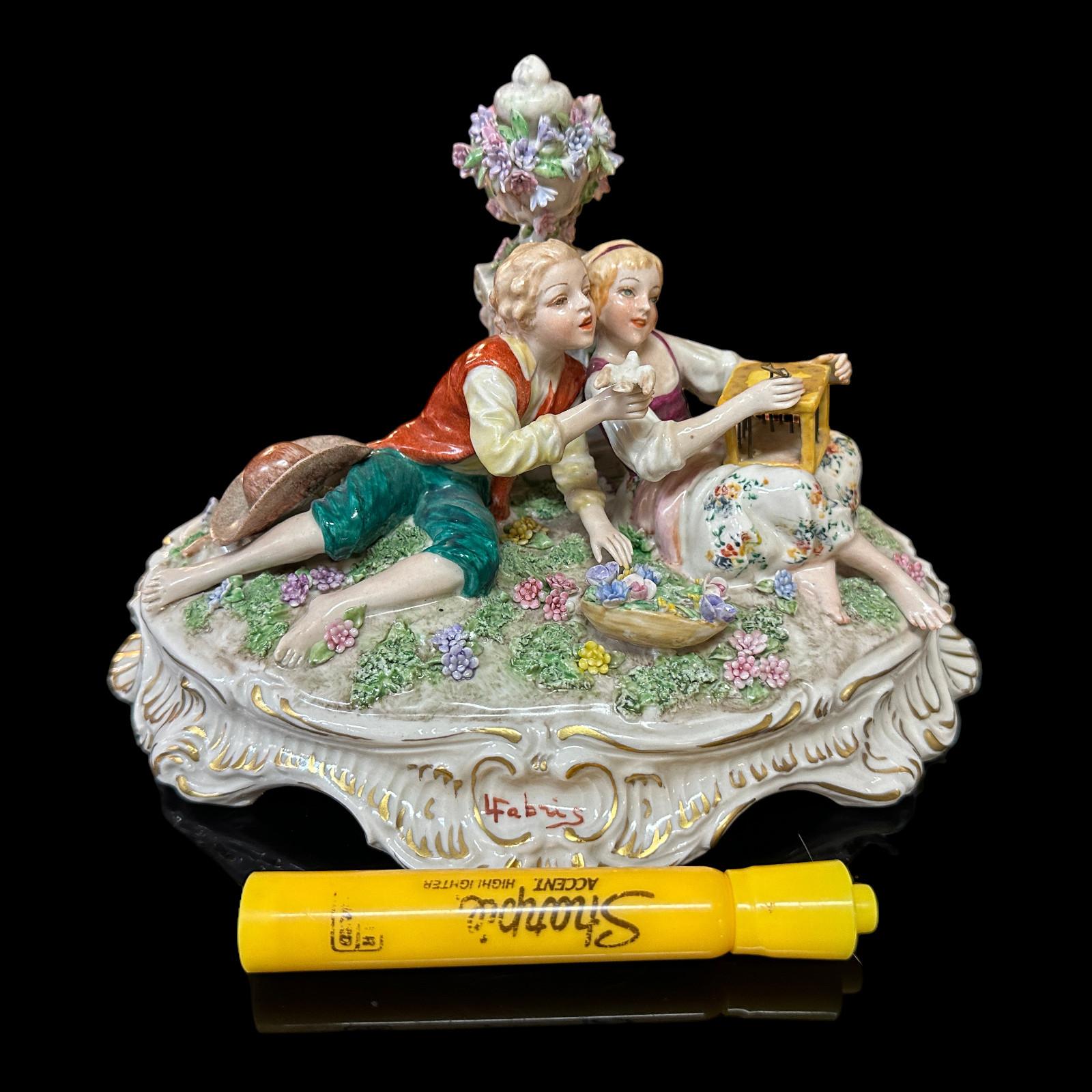 Luigi Fabris (Italian, 1883-1952), Porcelain Courting Couple, 8