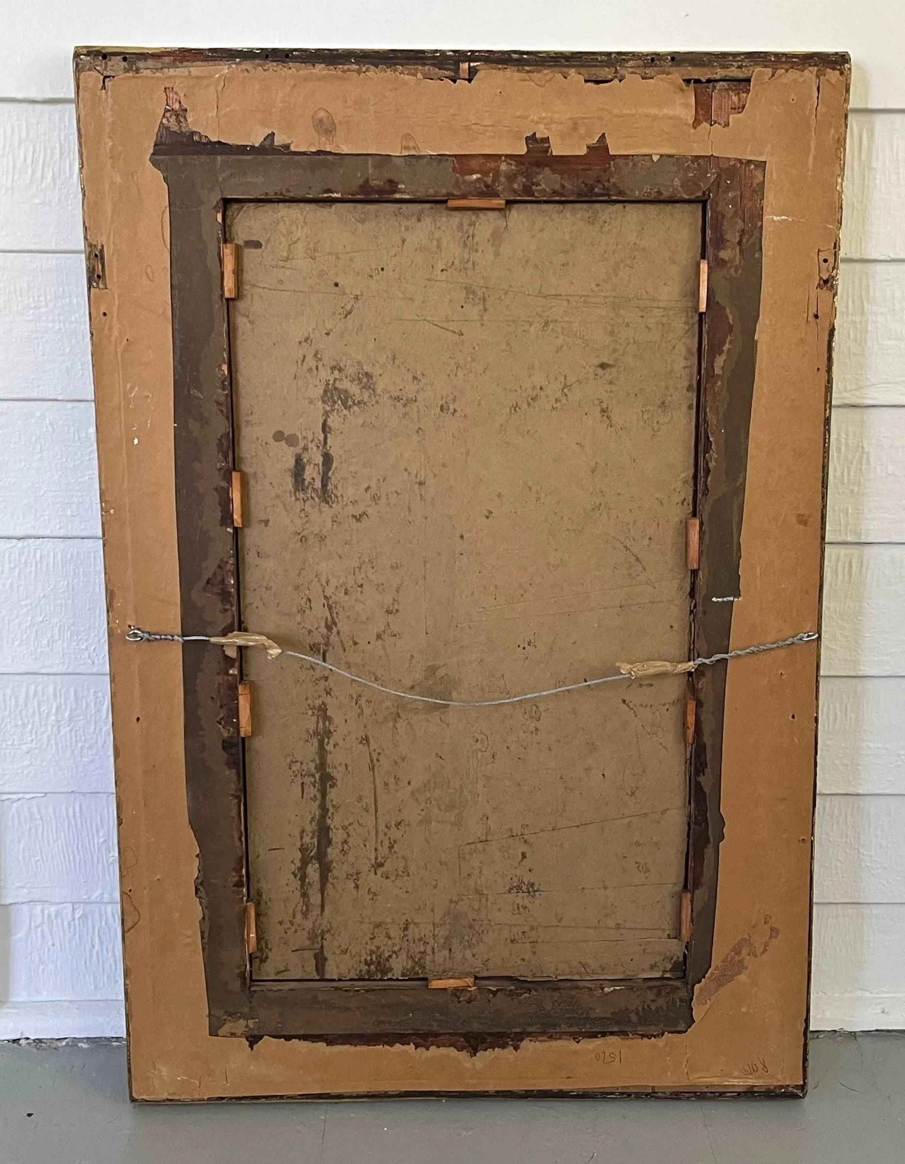 Antique 18th Century English George III Gilt Wood Adam Style Border Glass Mirror