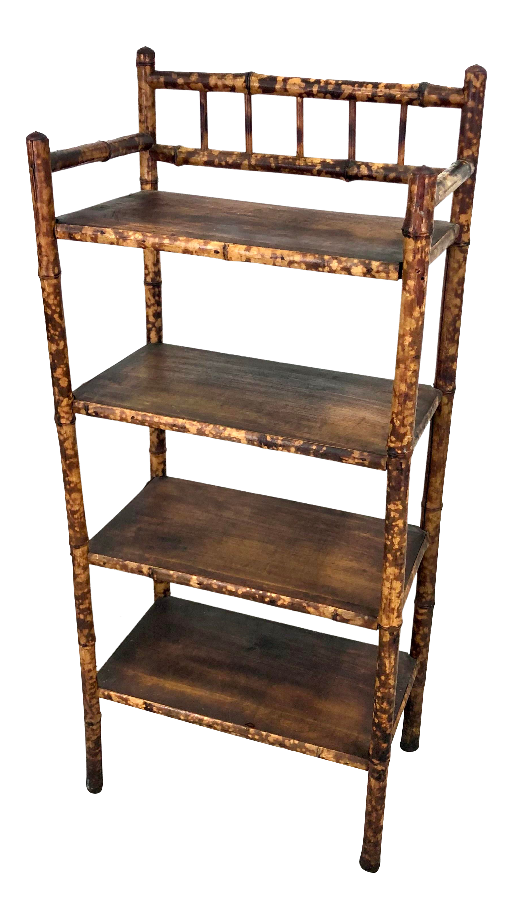 Antique Victorian Scorched Bamboo Bookcase Etagere Chairish