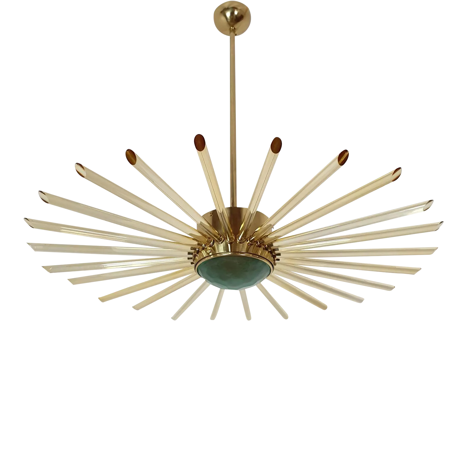 Glass and Brass Sputnik Large Chandelier, Italy Chairish