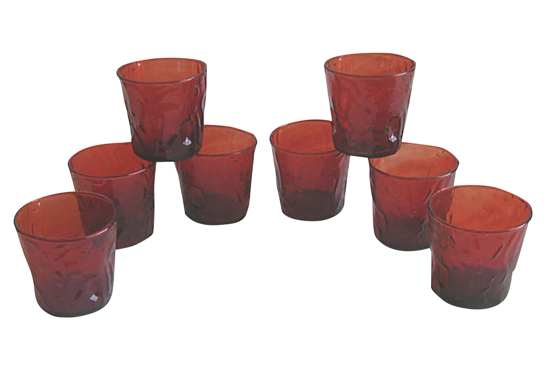 MidCentury Red Bar Glasses, Set of 8 Chairish