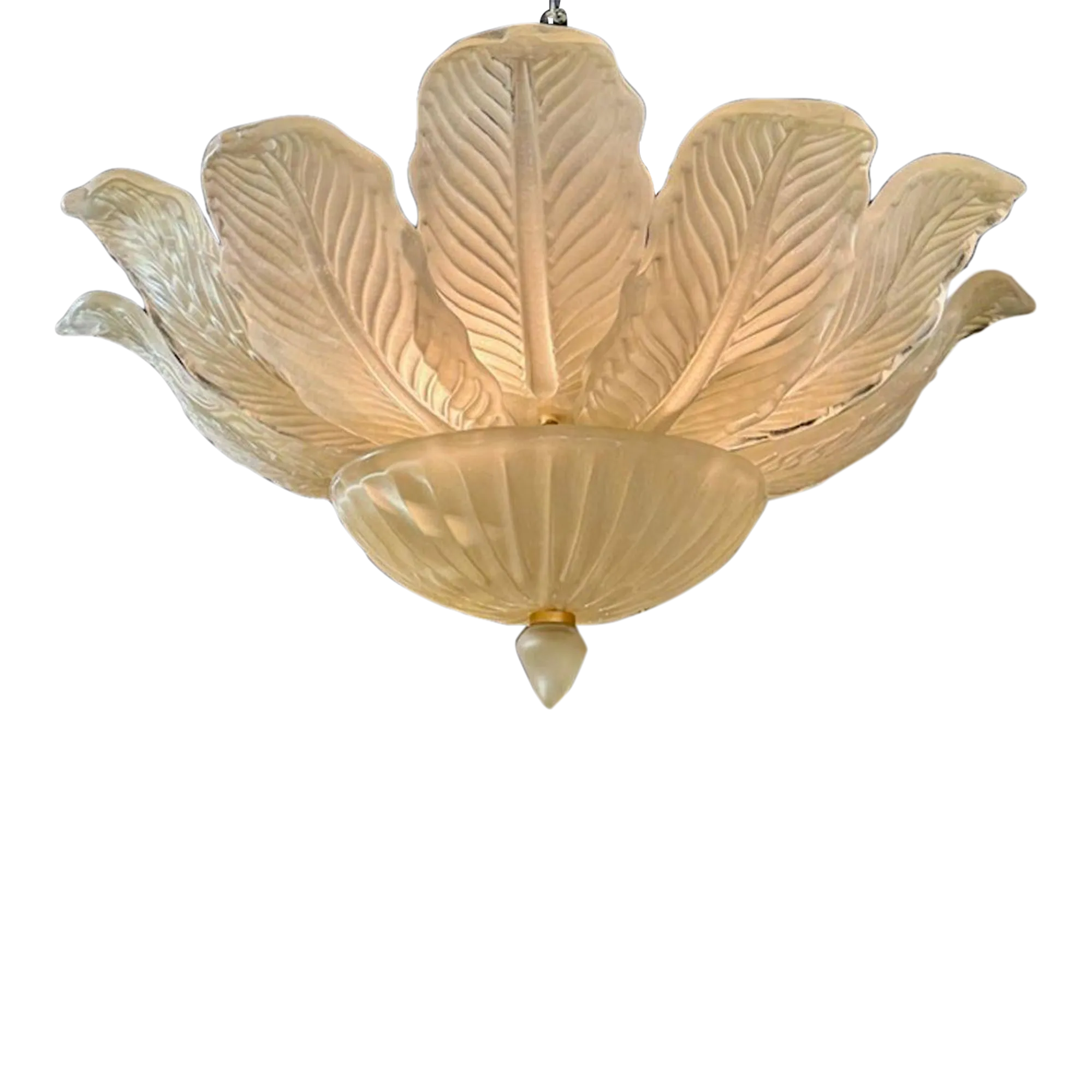 Modern Frosted Murano Glass Flush Mount Chandelier