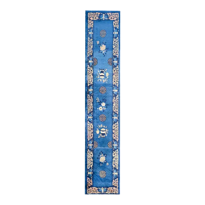 Early 20th Century Chinese Art Deco RunnerSet of Two Vintage RRP Co Roseville Ohio Stoneware Blue Band Crock Bowls