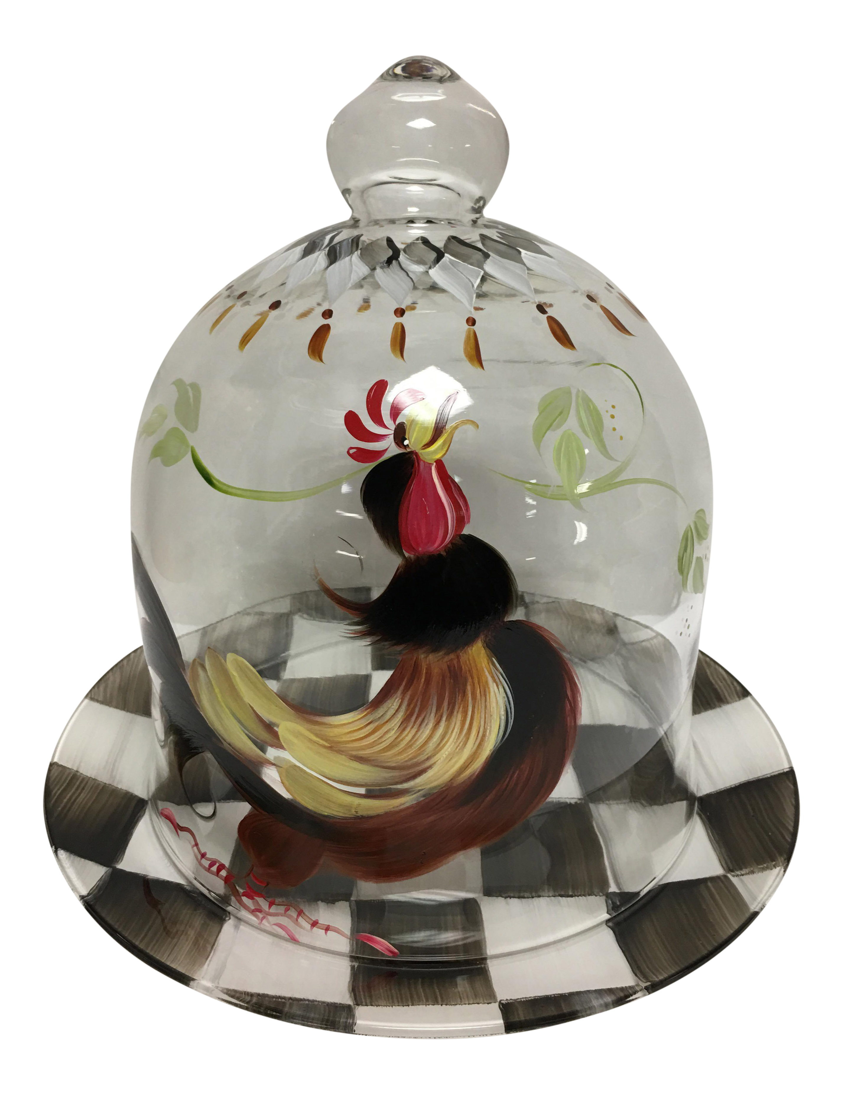 Hand Painted French Cake Dome Chairish