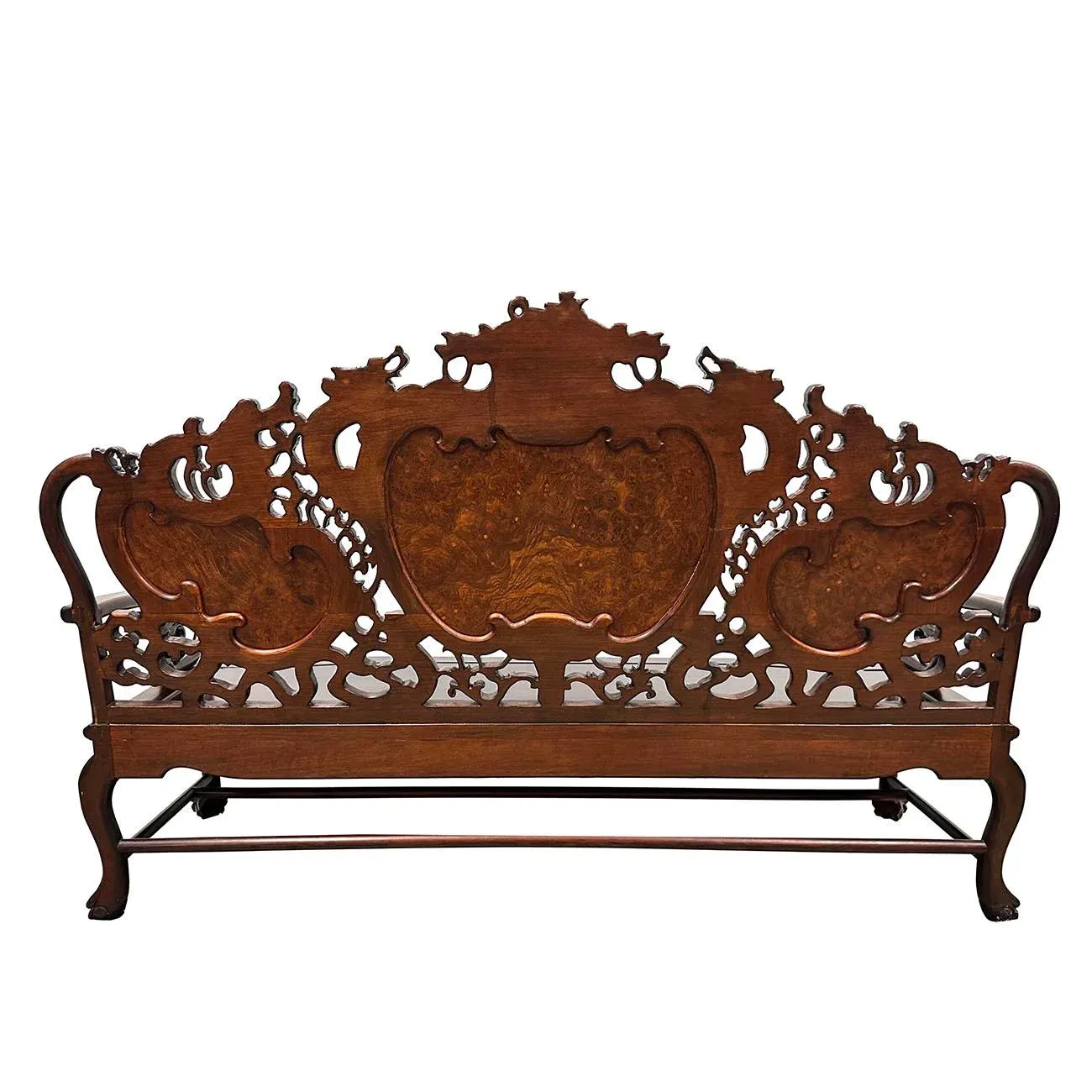 Early 20th Century Chinese Carved Rosewood Long Bench, Sofa | Chairish