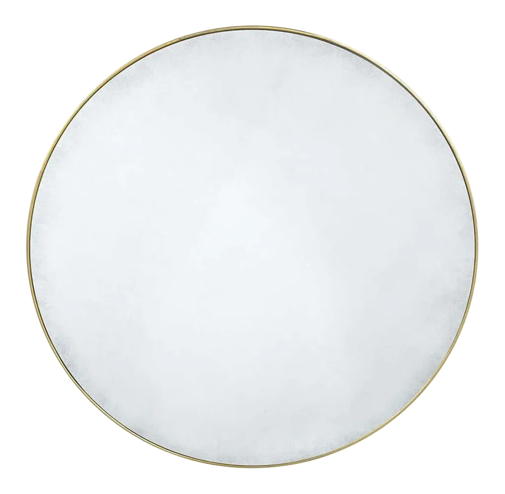 MidCentury ModernStyle Gilt Round Wall Mirror Chairish