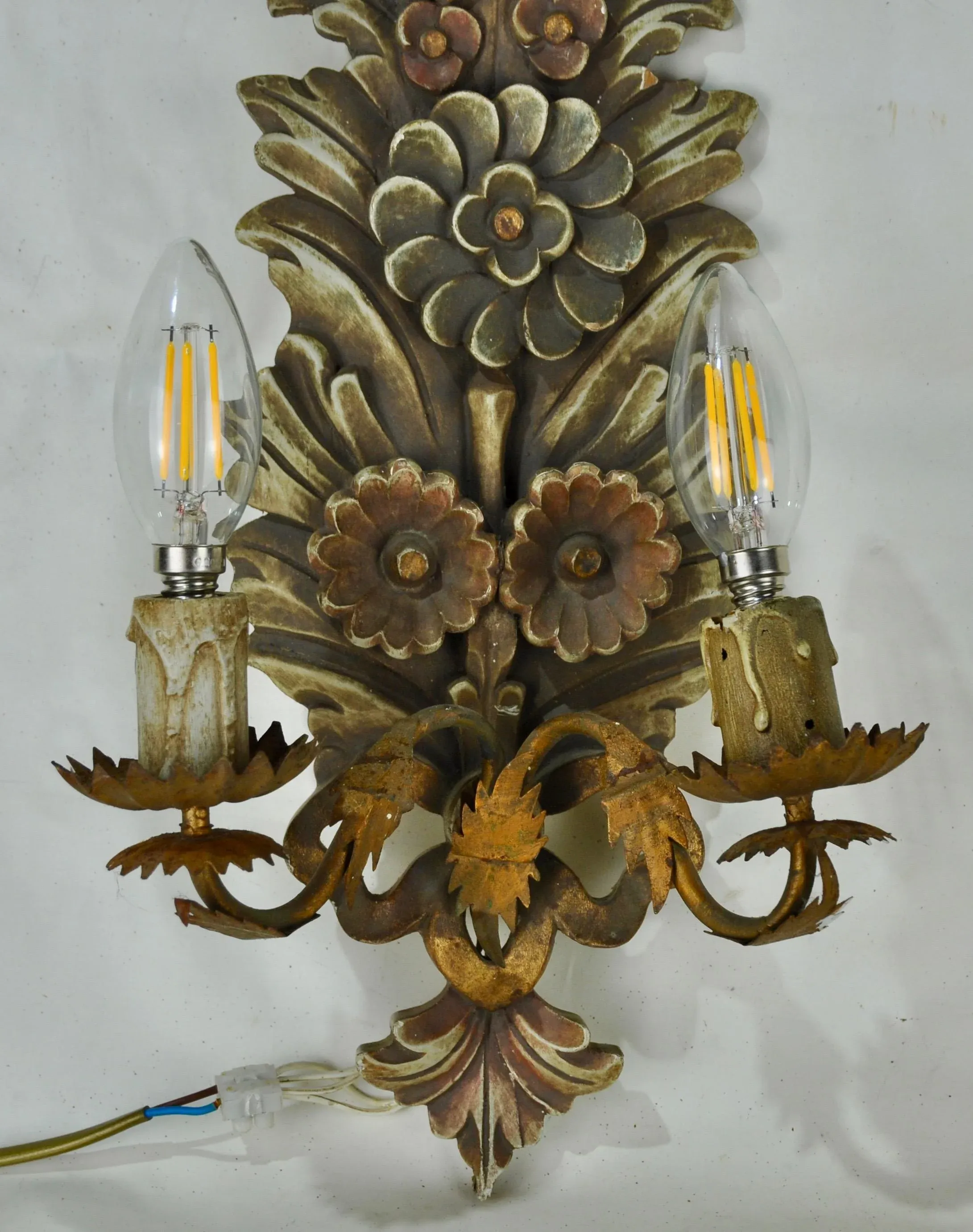 Polychrome and Wood Sconce, 1960s
