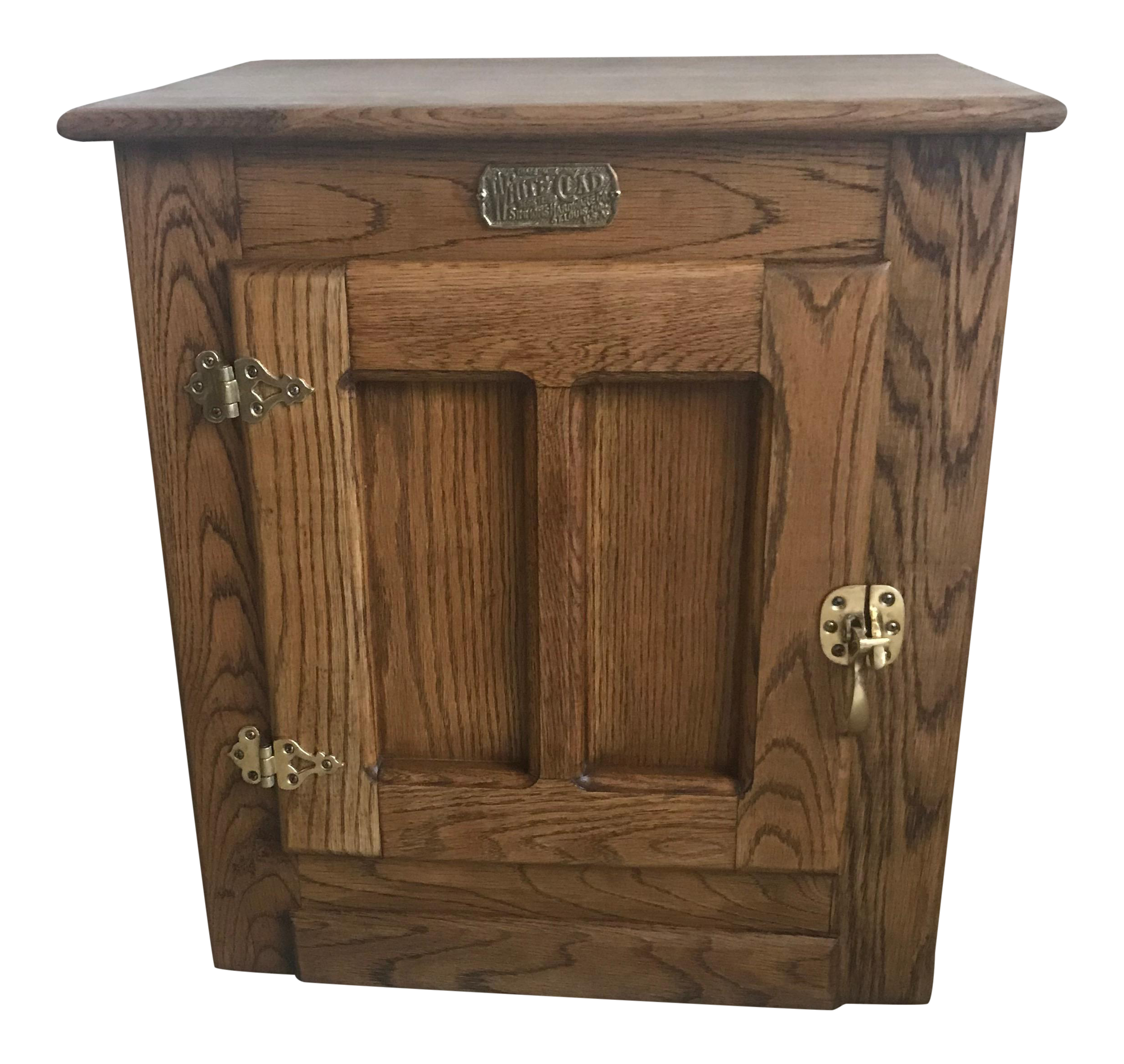 Vintage White Clad Oak Ice Box End Table