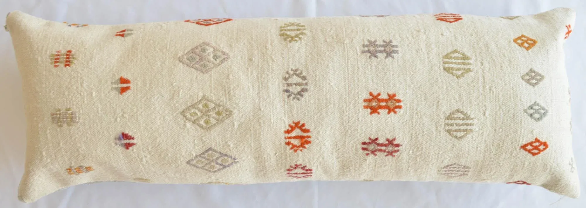 1970s Turkish Kilim Lumbar Pillow Cover Handmade Wedding Pillow 13\