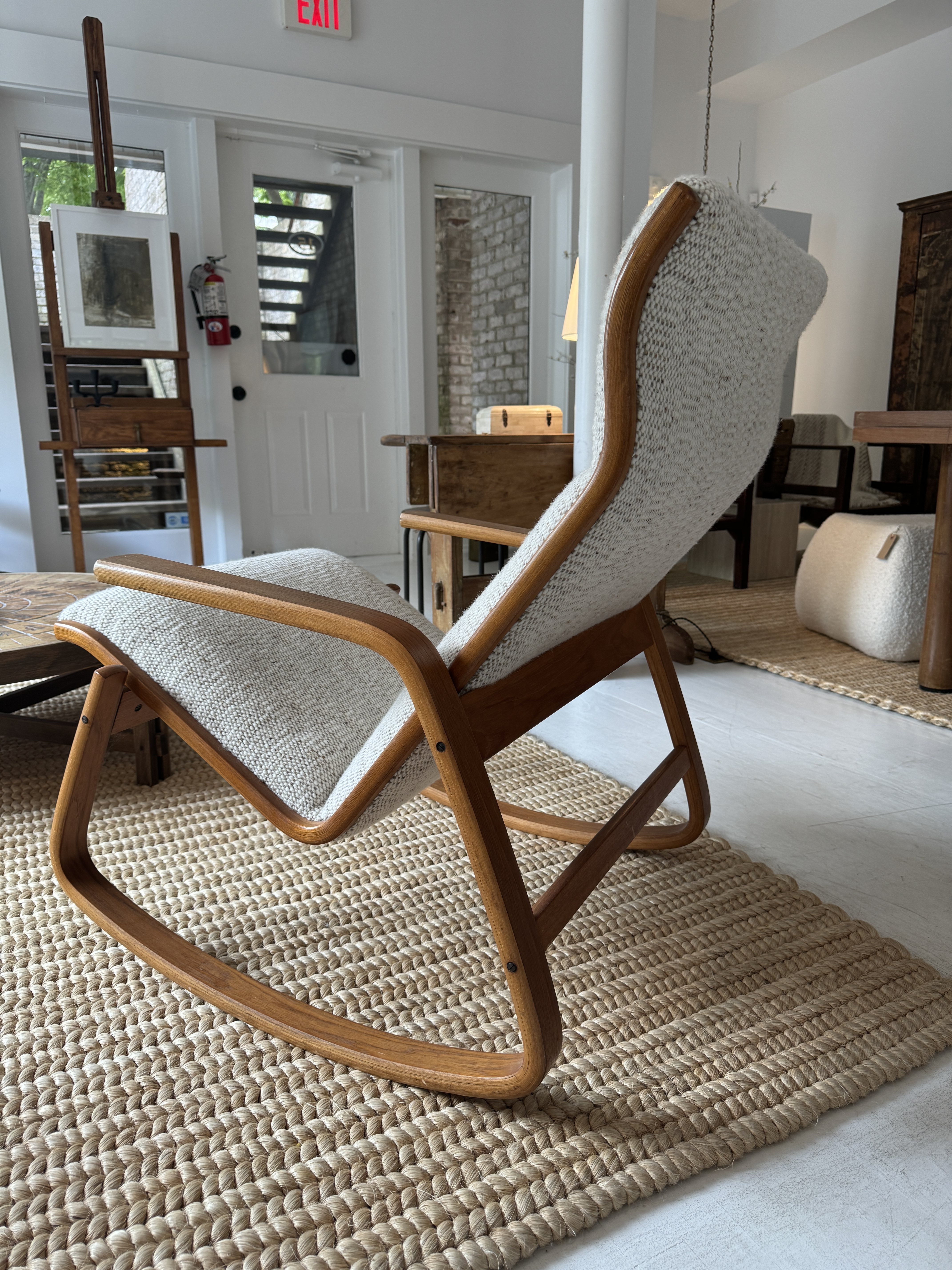 Wooden Rocking Ingmar Relling Rocking Chair 1970s Vintage, Mid