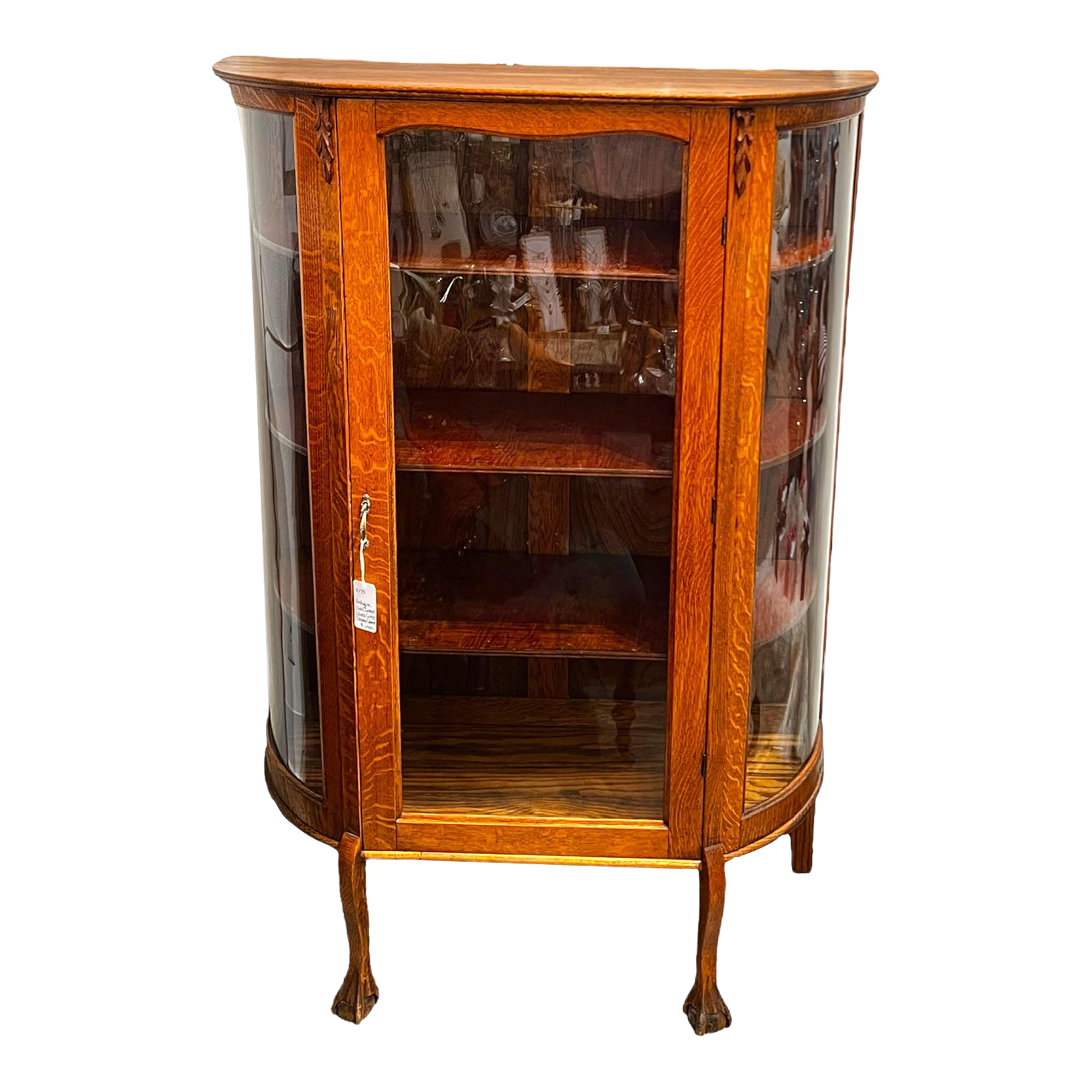1940s Vintage Oak Curio Chairish