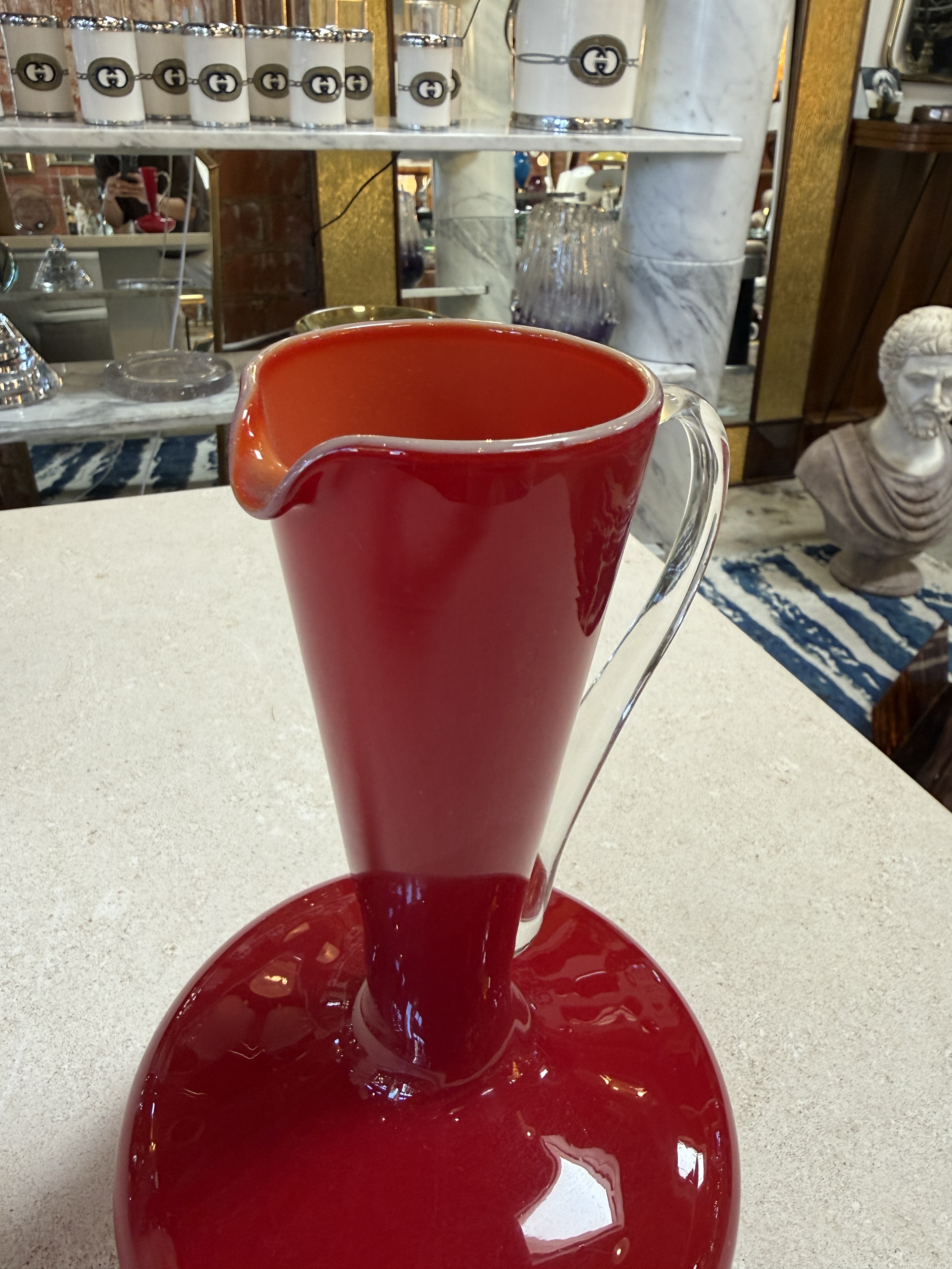 Red Murano Glass Pitcher, 1960s