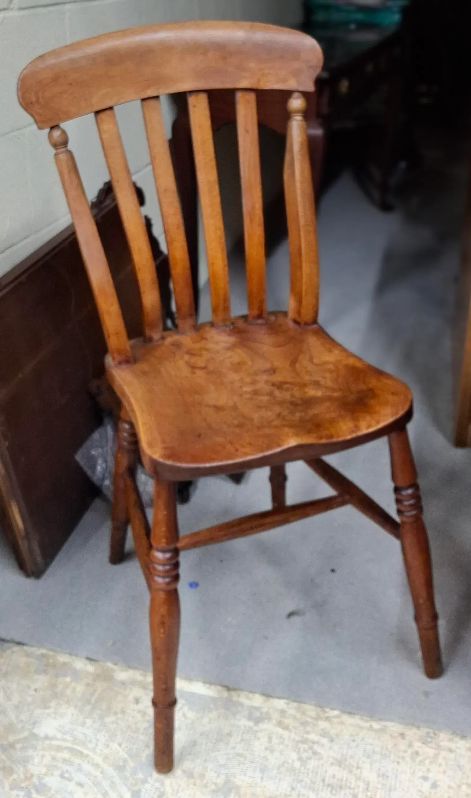 Pair Early American Stained Walnut Side Chairs, 2nd Half 19th Century