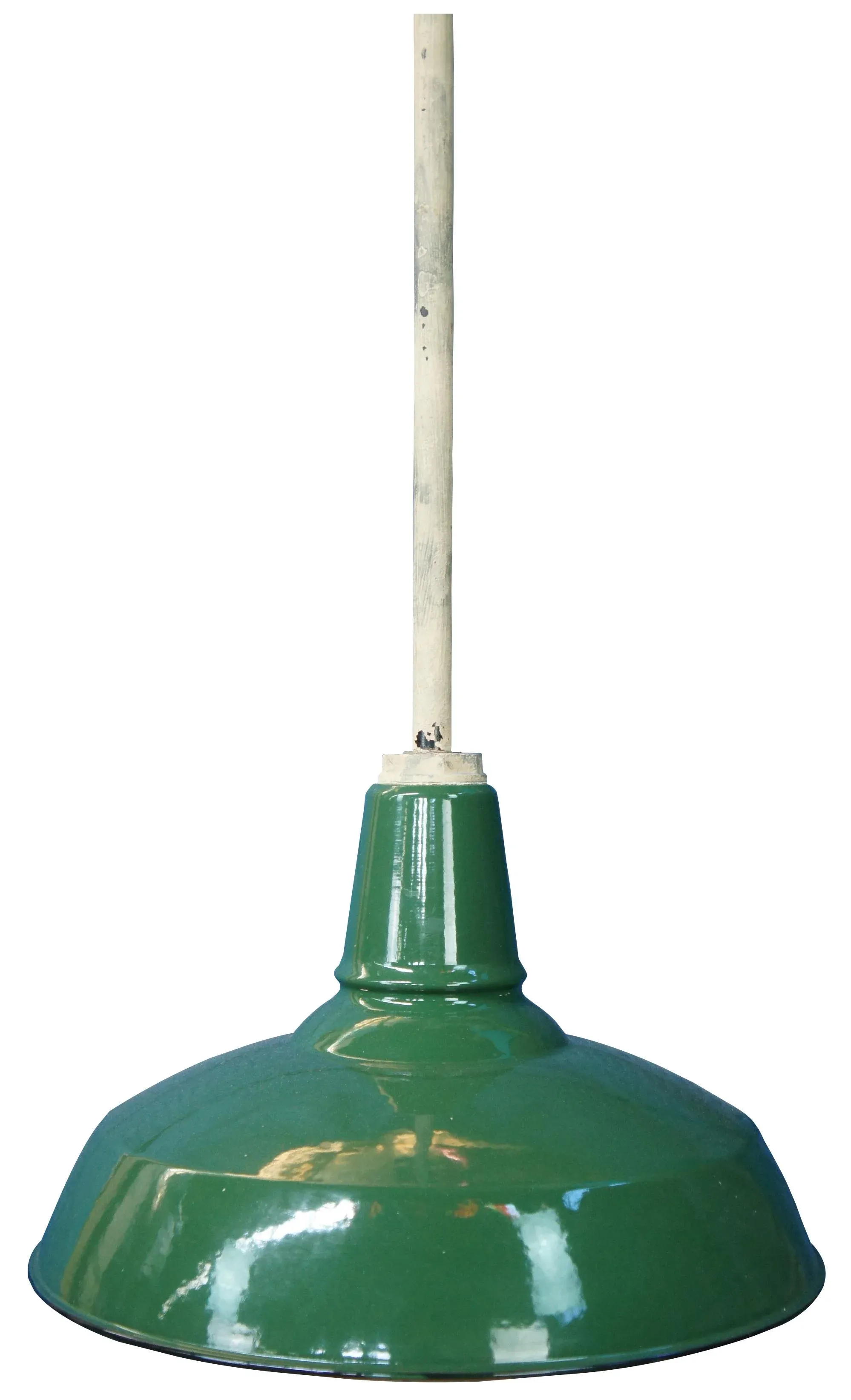 1930s American Benjamin Industrial Green Porcelain Enameled Factory Light  Lamp, image size:1998x3287