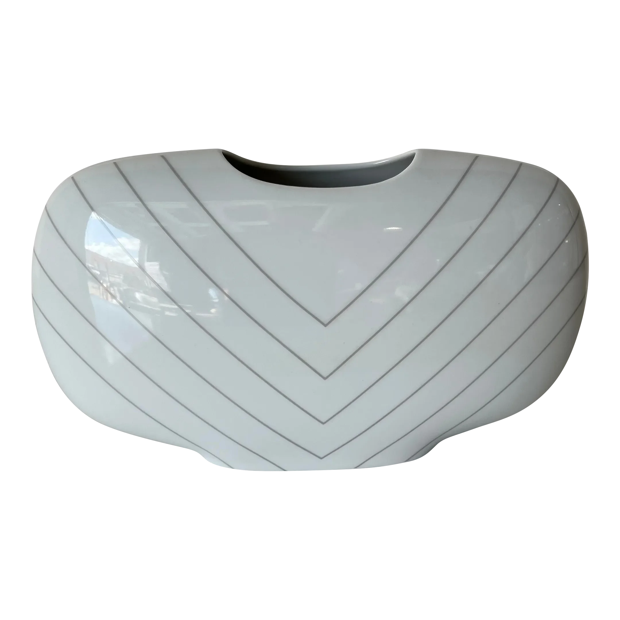 Op Art White Porcelain Vase by K. Dombrowski for Hutschenreuther Chairish