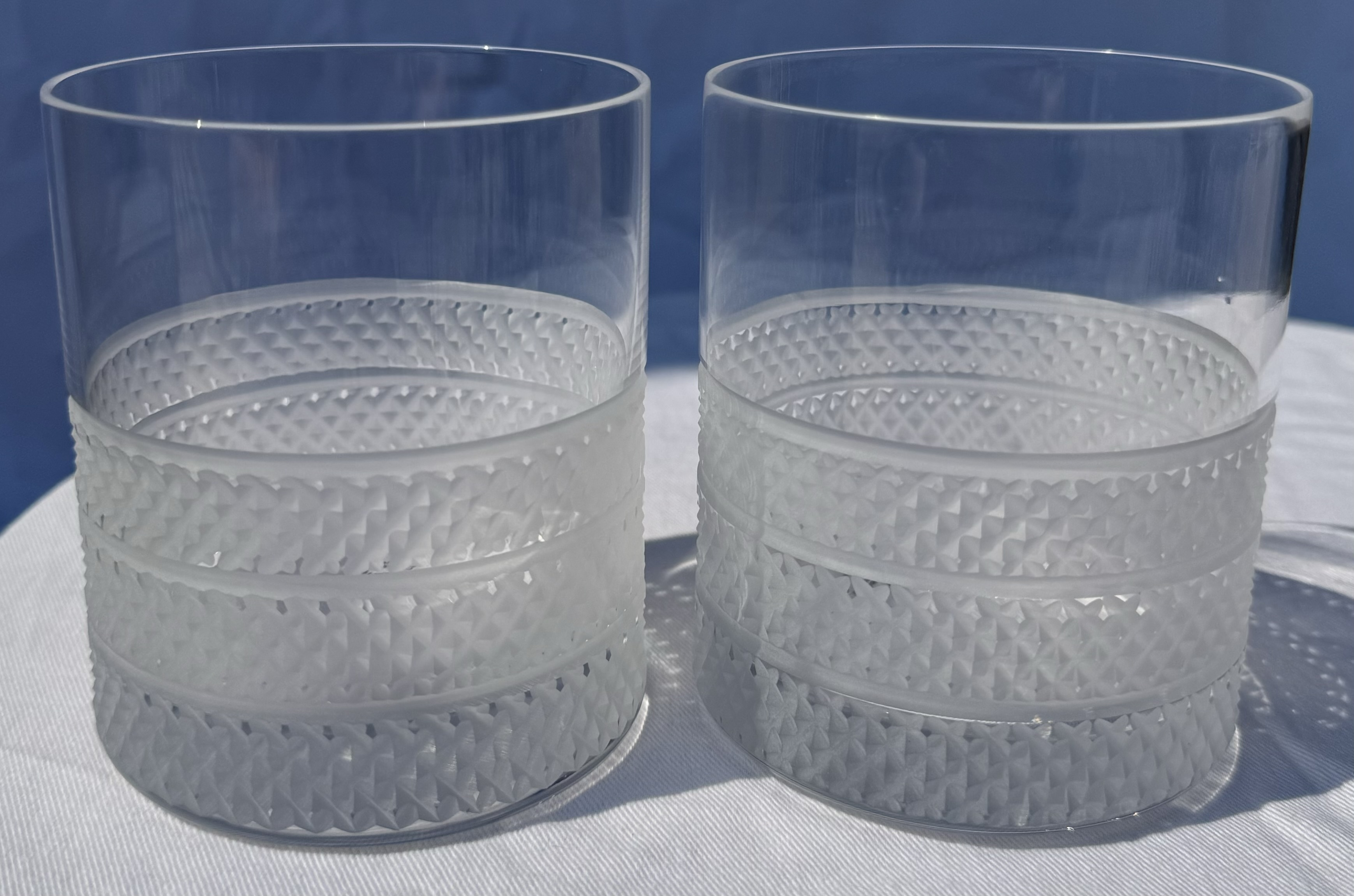 Vintage Tiffany Co Diamond Point Rocks Glasses a Pair