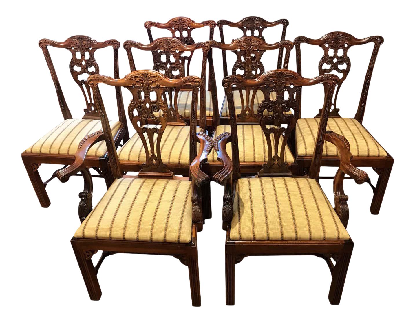 III Style Mahogany Dining Chairs Set of 8 Chairish