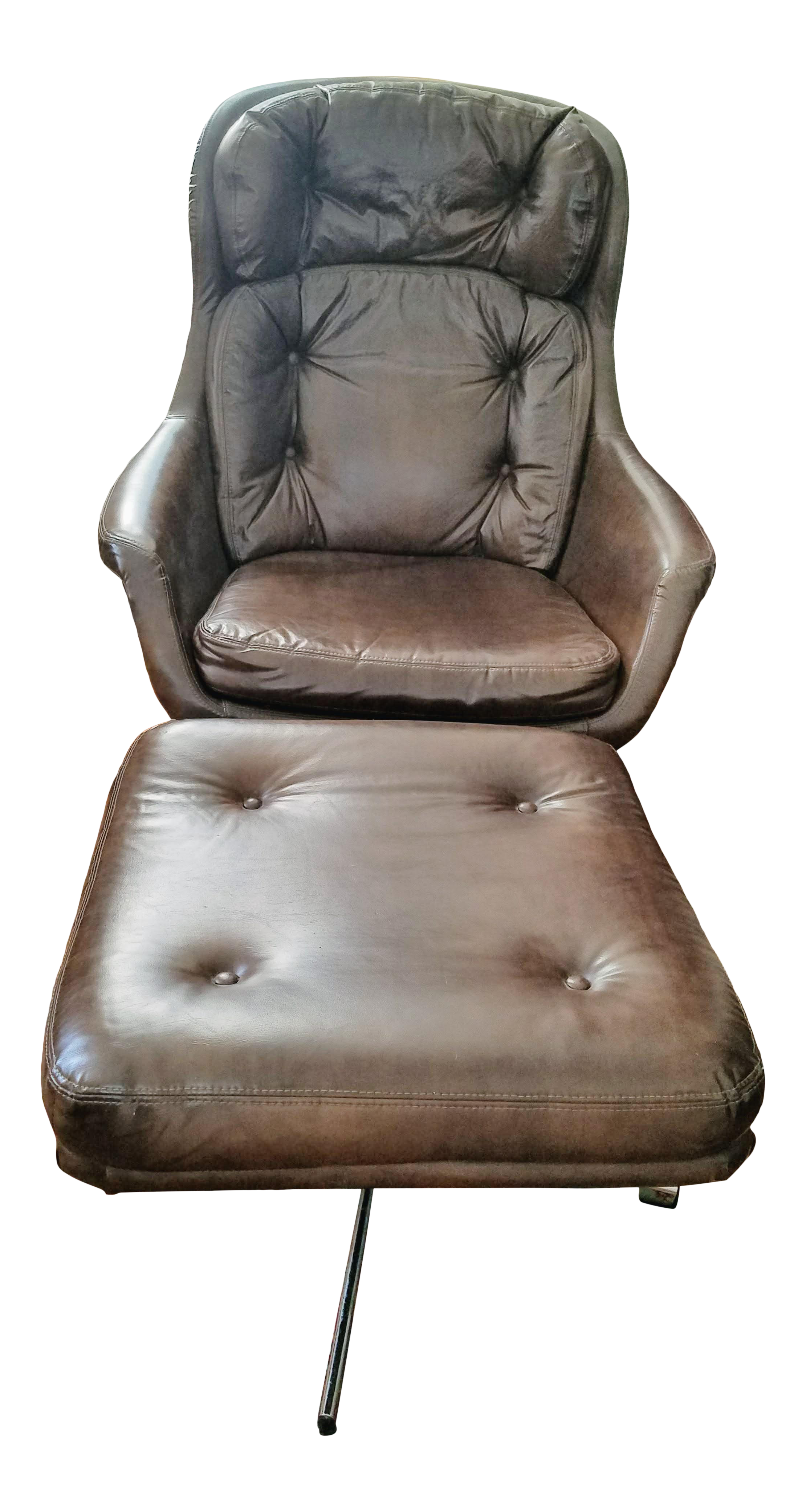 leather egg chair with ottoman on Mid 20th Century Modern Selig Imperial Egg Lounge Chair Ottoman A Pair Chairish